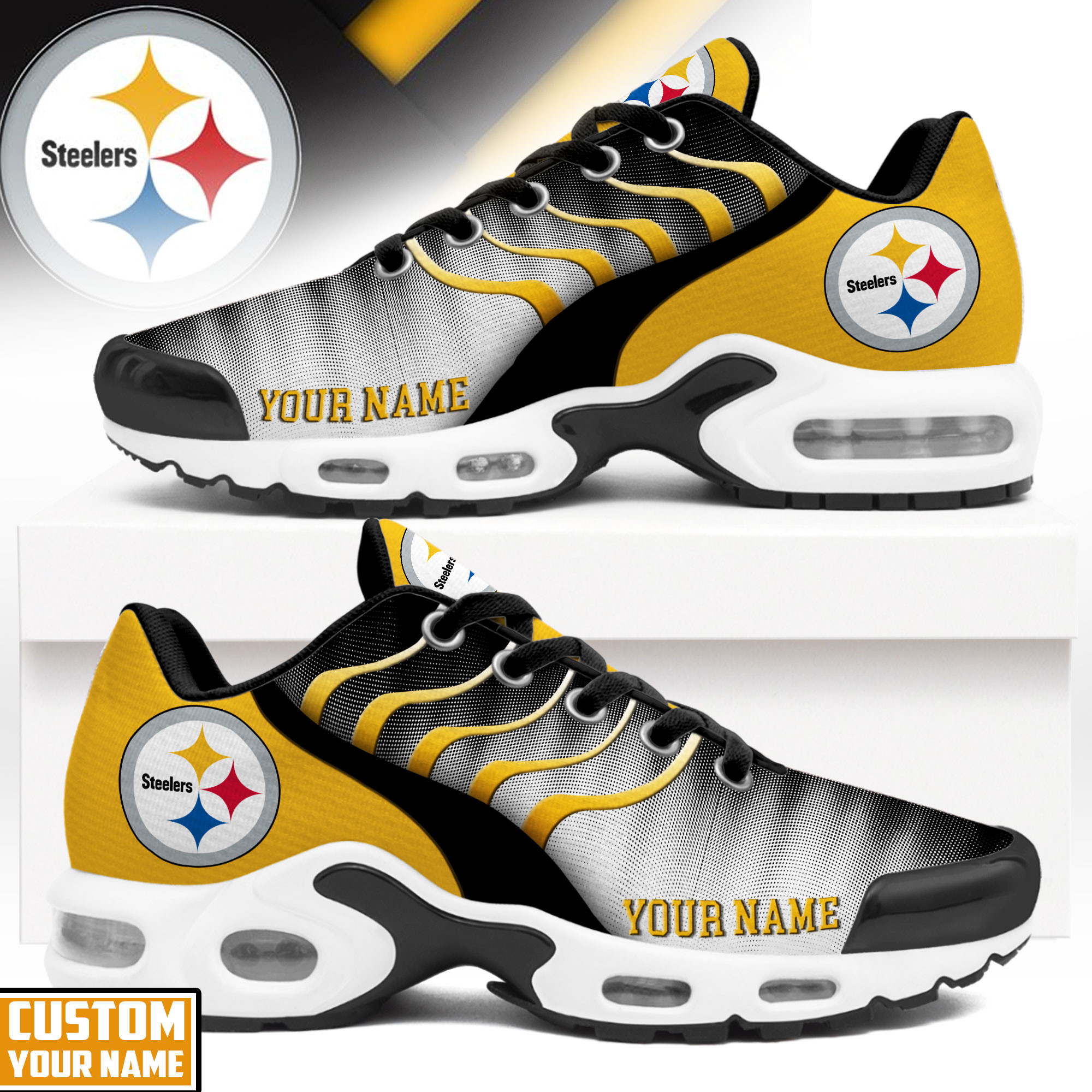Pittsburgh Steelers – Premium NFL Endzone Runner Air Max Shoes – Limited Edition TTH190500 - Image 2