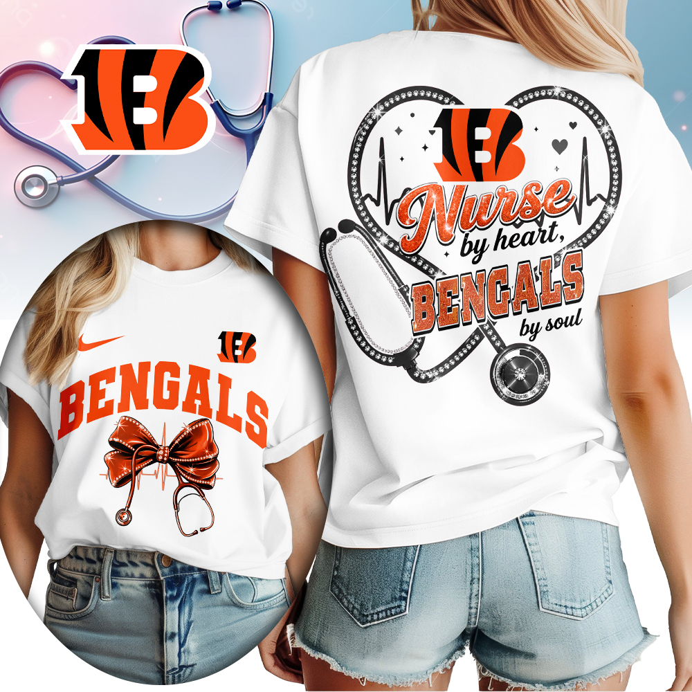 Cincinnati Bengals | Premium NFL Nurse By Heart Women Shirt TTH200573 - Image 2