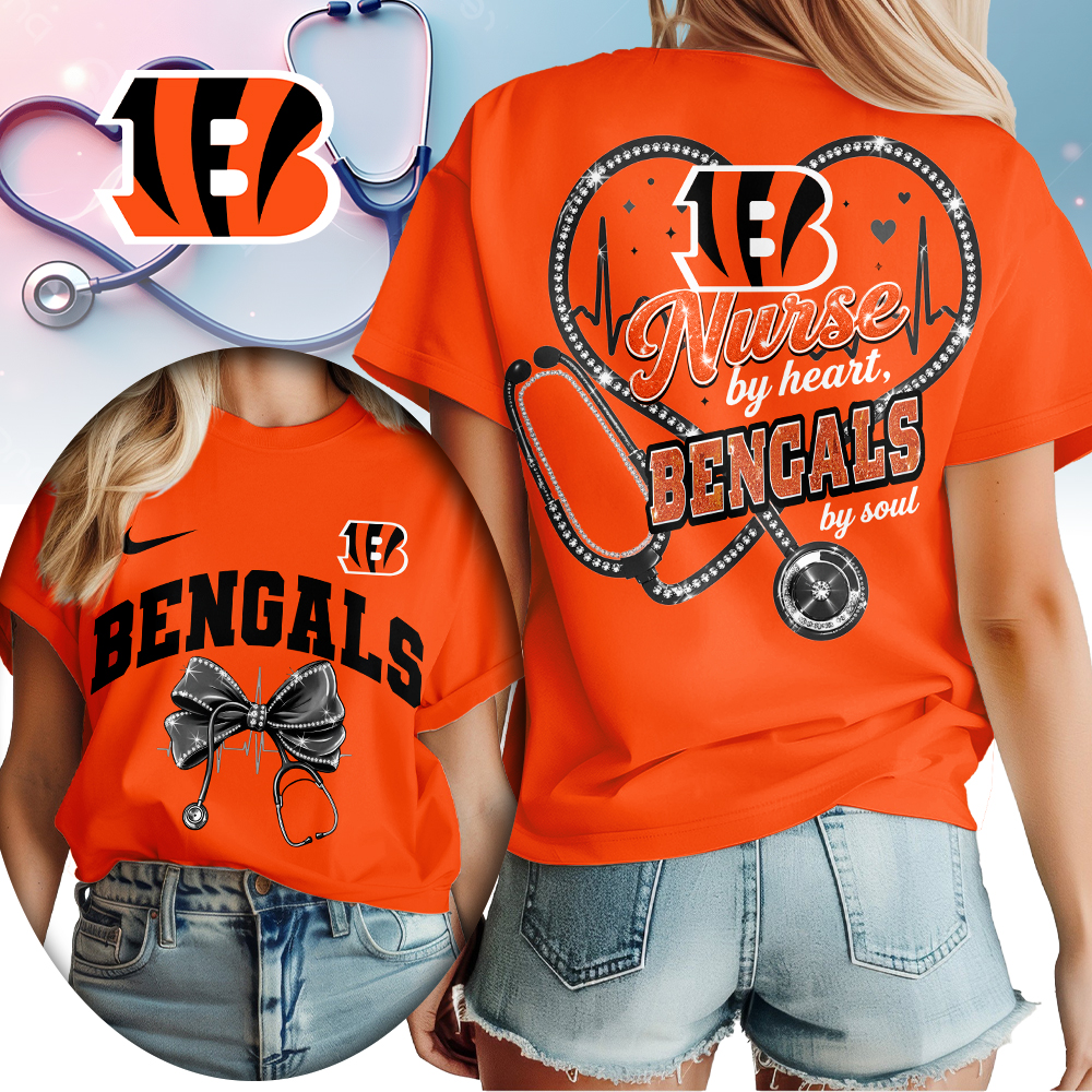 Cincinnati Bengals | Premium NFL Nurse By Heart Women Shirt TTH200573 - Image 3