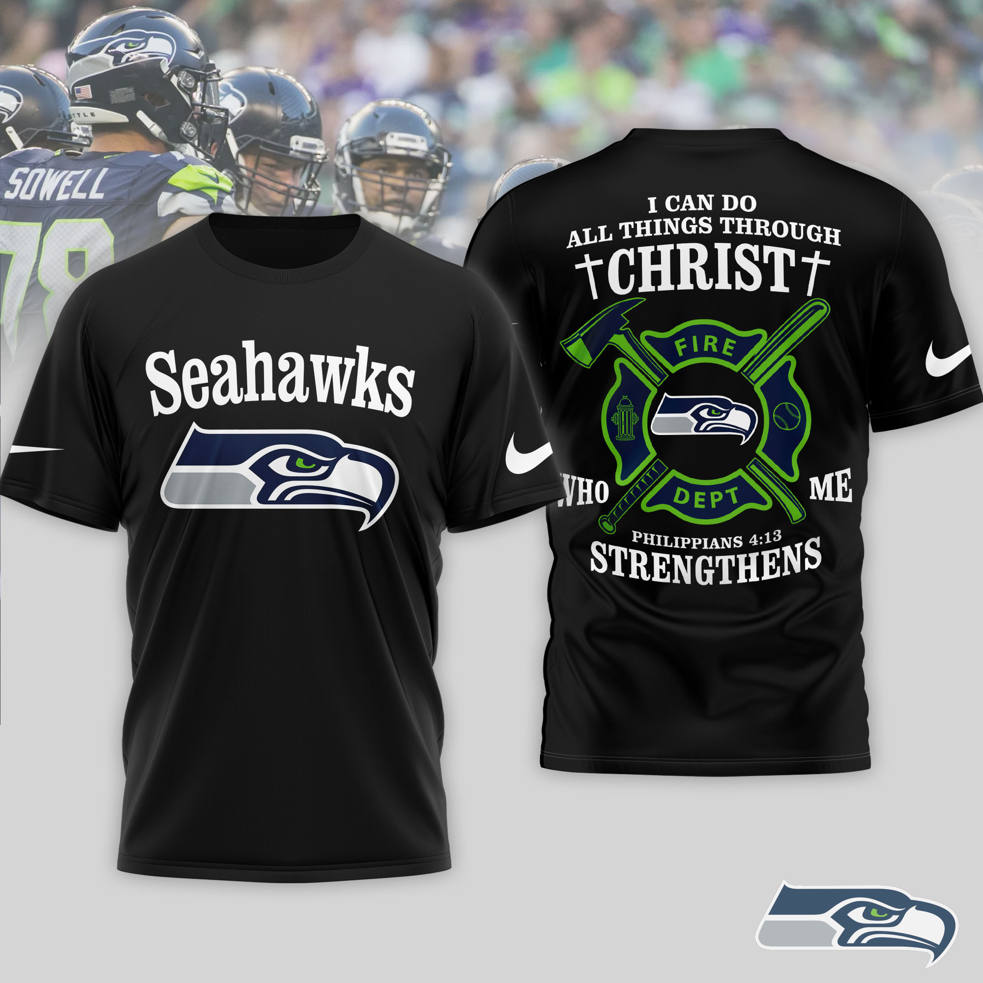 Seattle Seahawks x Premium NFL Faith & Gridiron 3D T-Shirt – Limited Edition TTH200521