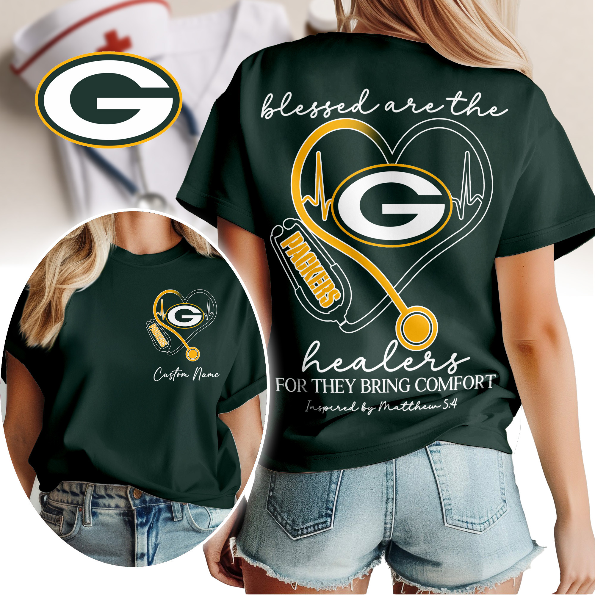 Green Bay Packers | Premium NFL Heart of A Nurse Game Day 3D Shirt TTH200581