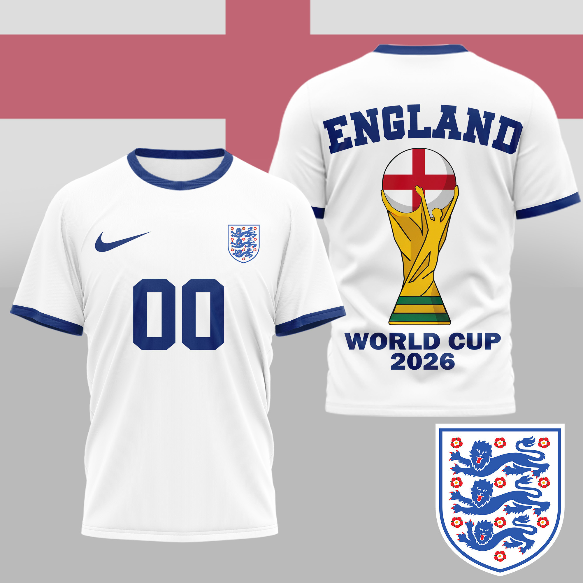 England | Premium Road to World Cup 2026 3D Shirt TTH200553 - Image 2
