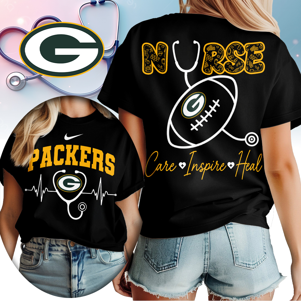 Green Bay Packers | Premium NFL Nurse Care Inspire Heal Women Shirt TTH200561