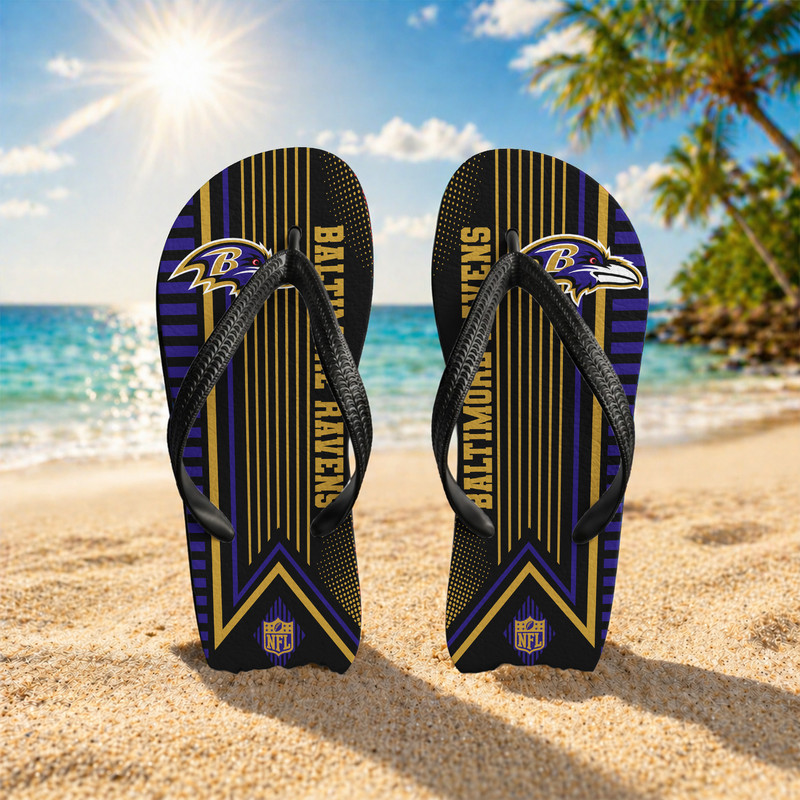 Baltimore Ravens | Premium NFL Summer Sporty Flip Flop TTH200555 - Image 2