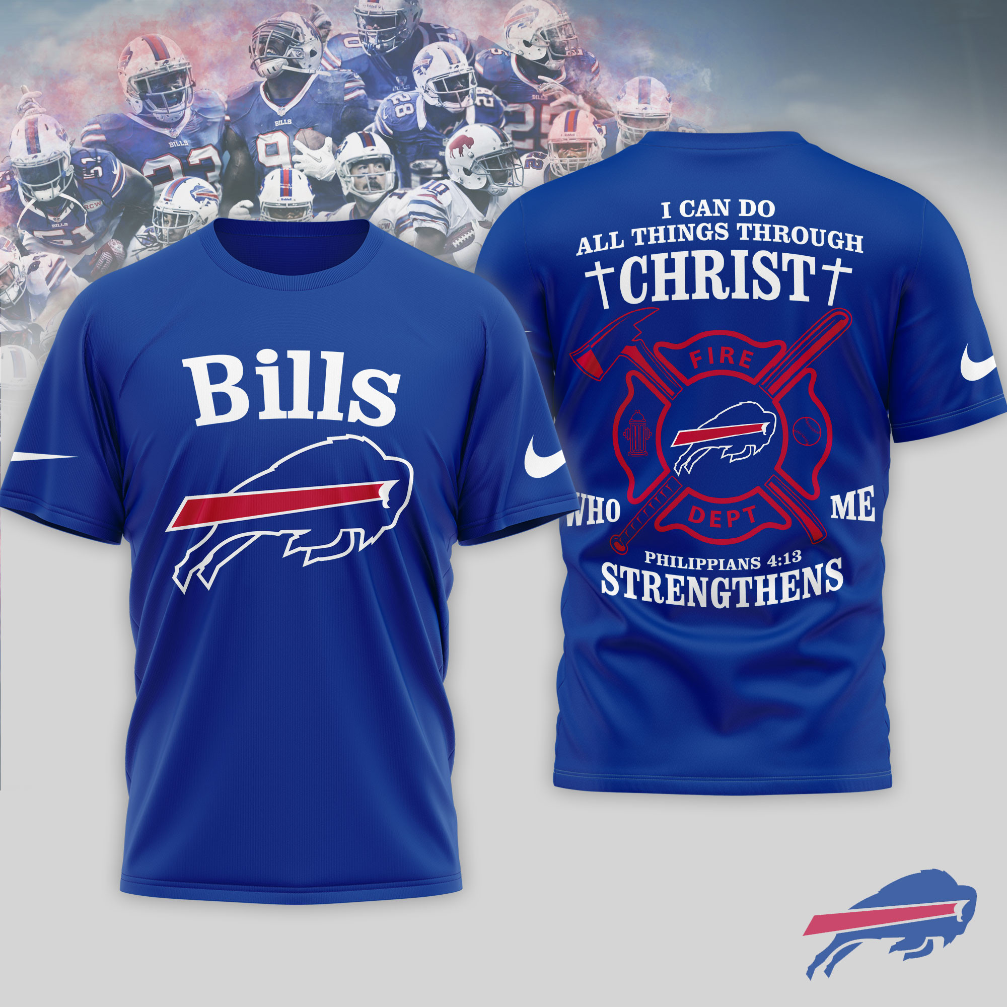 Buffalo Bills x Premium NFL Faith & Gridiron 3D T-Shirt – Limited Edition TTH200521 - Image 3