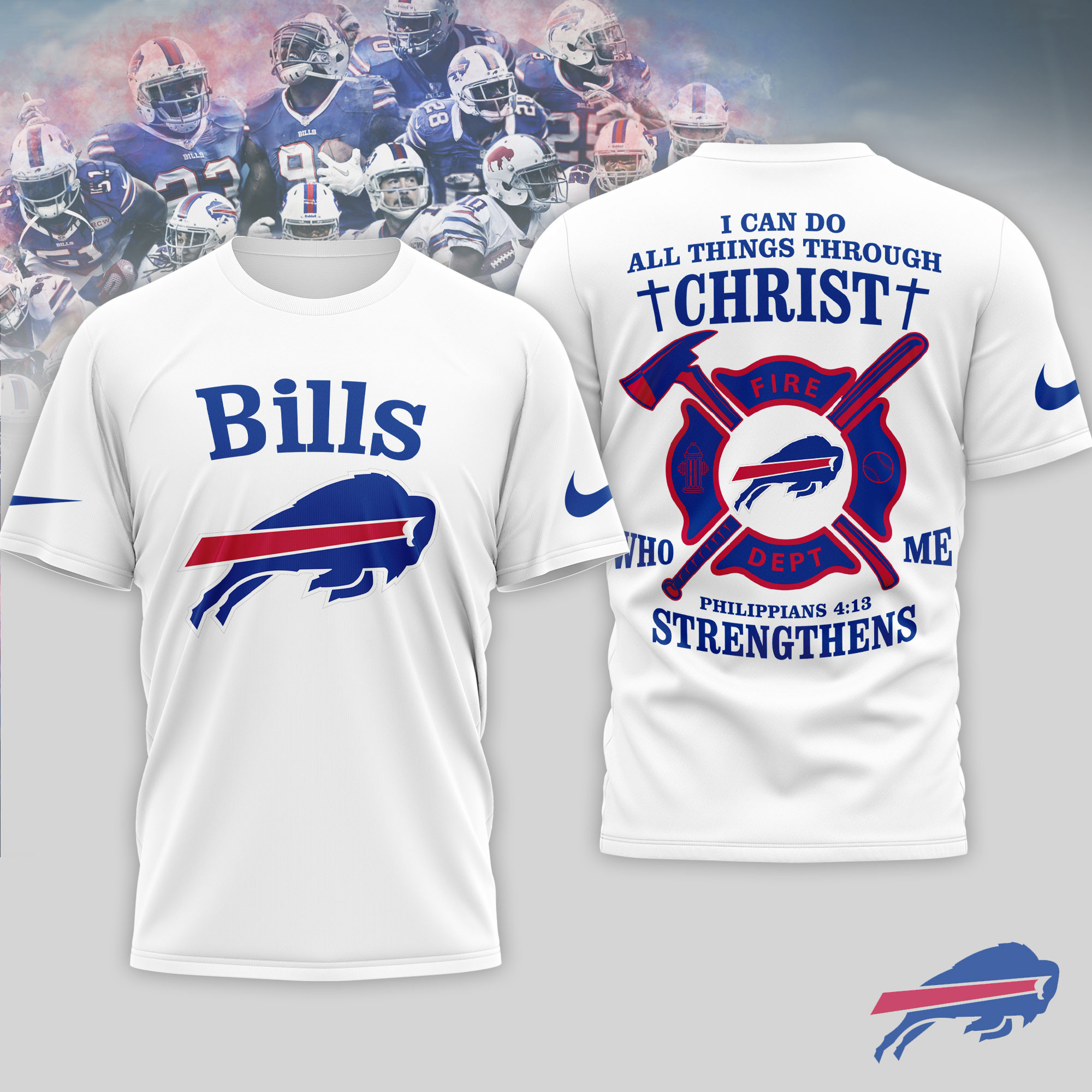 Buffalo Bills x Premium NFL Faith & Gridiron 3D T-Shirt – Limited Edition TTH200521 - Image 2