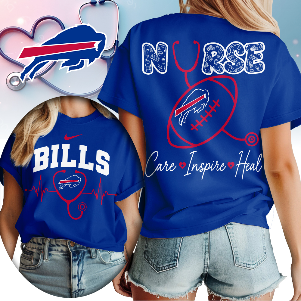 Buffalo Bills | Premium NFL Nurse Care Inspire Heal Women Shirt TTH200561 - Image 3