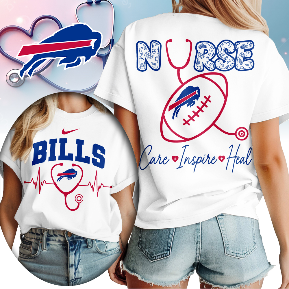 Buffalo Bills | Premium NFL Nurse Care Inspire Heal Women Shirt TTH200561 - Image 2