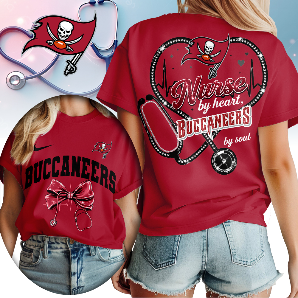 Tampa Bay Buccaneers | Premium NFL Nurse By Heart Women Shirt TTH200573 - Image 3