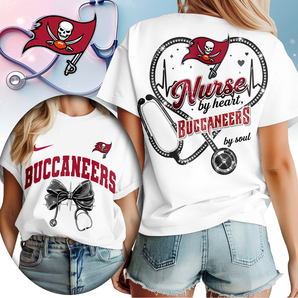 Tampa Bay Buccaneers | Premium NFL Nurse By Heart Women Shirt TTH200573 - Image 2
