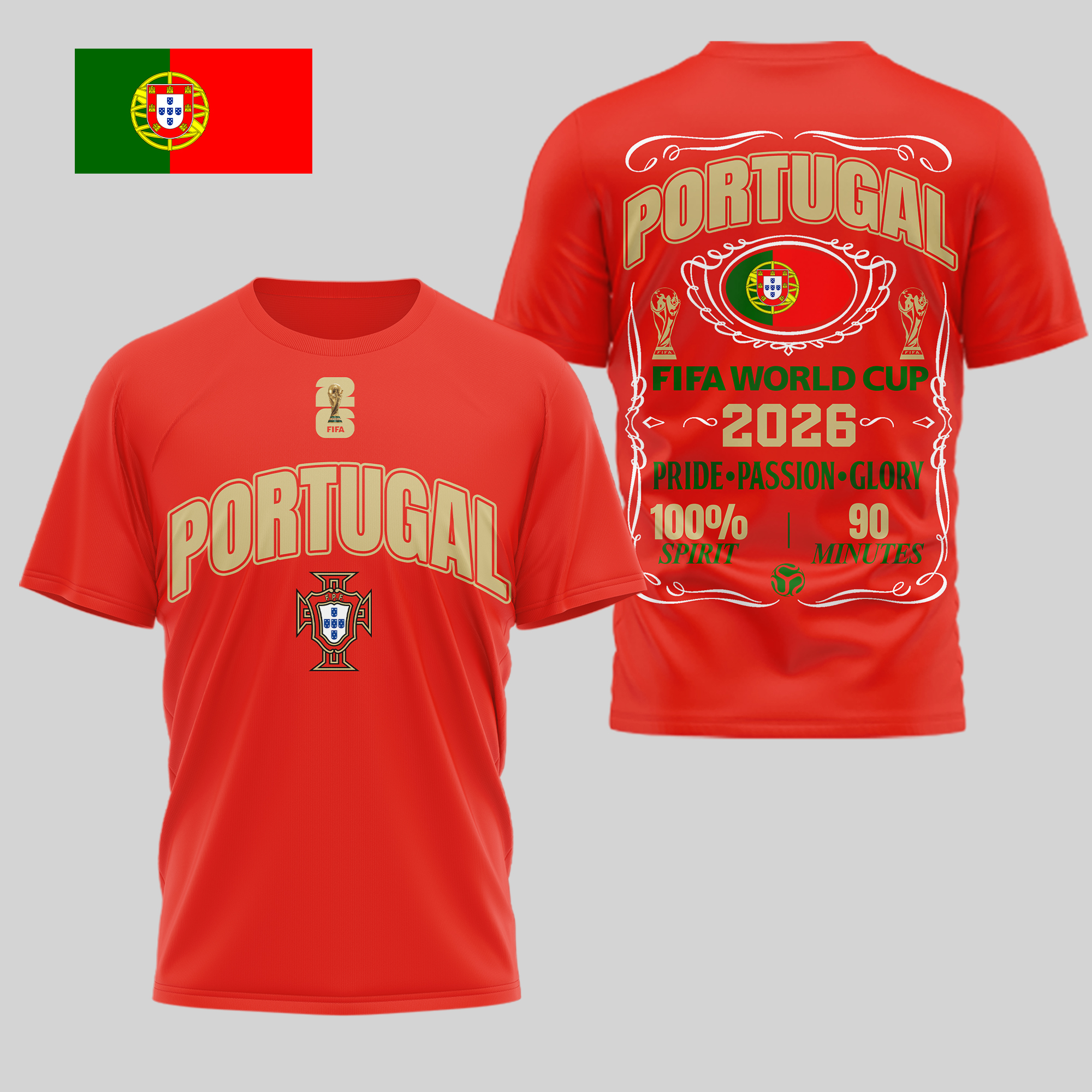 Portugal | Premium World Cup 2026 Pride Passion Glory 3D Shirt TTH210505 - Image 3
