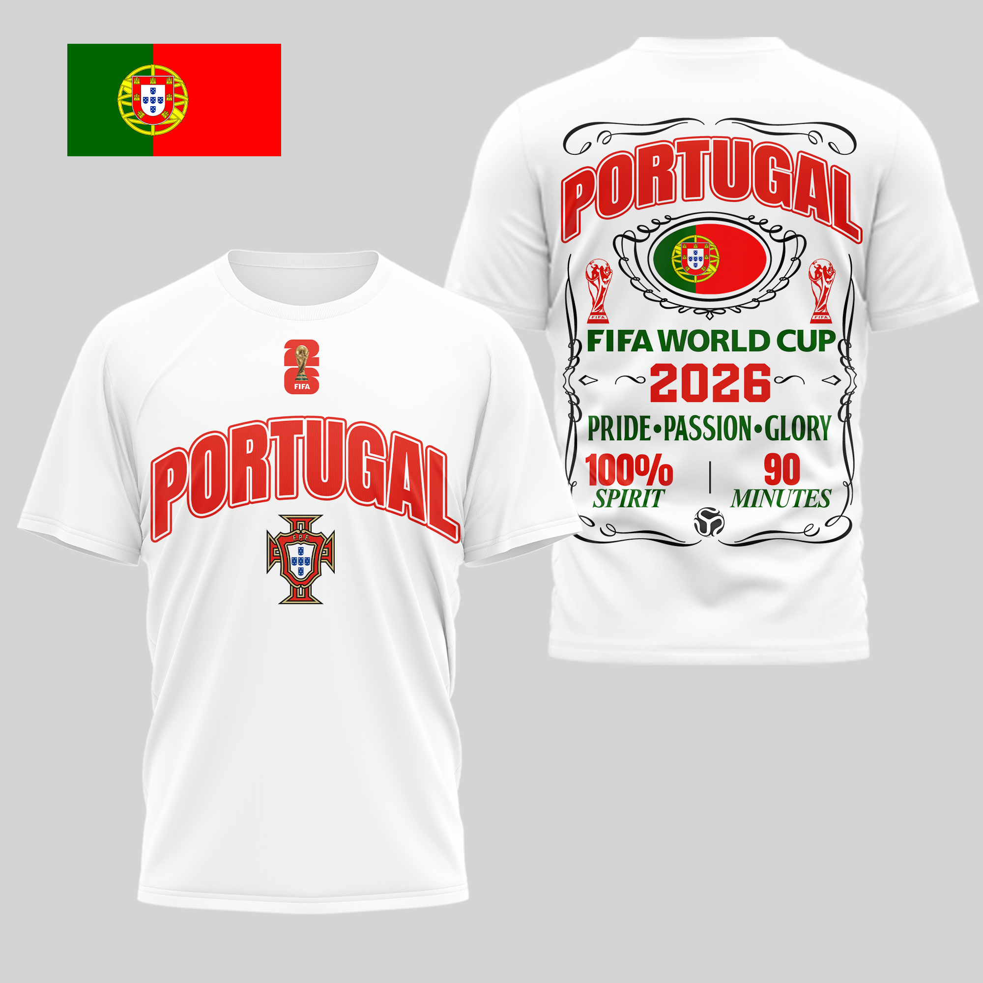 Portugal | Premium World Cup 2026 Pride Passion Glory 3D Shirt TTH210505 - Image 2