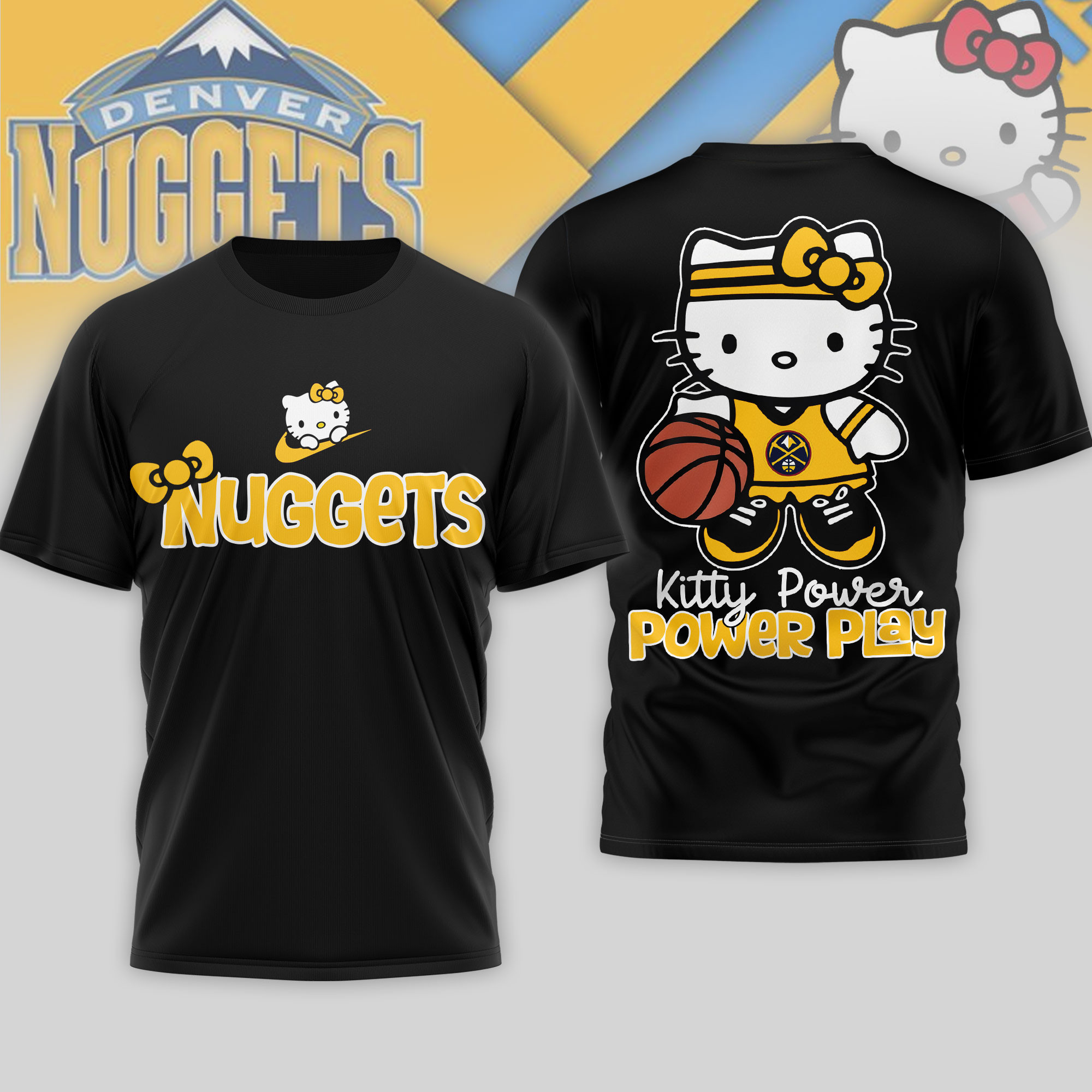 Denver Nuggets | Premium NBA Hello Kitty Power Play 3D Shirt TTH210508