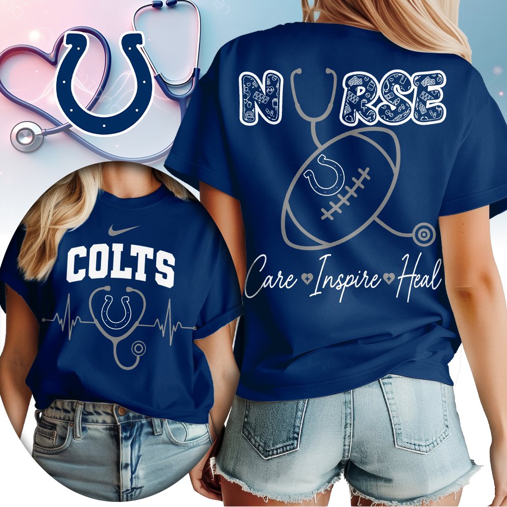 Indianapolis Colts | Premium NFL Nurse Care Inspire Heal Women Shirt TTH200561 - Image 3