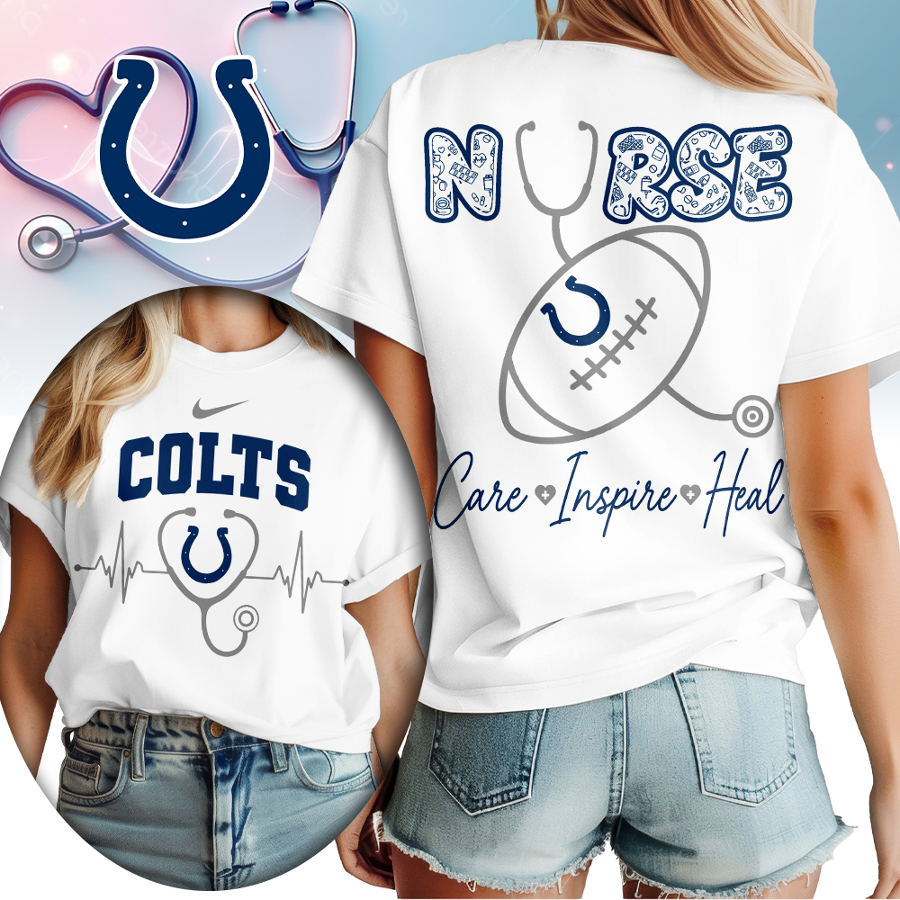 Indianapolis Colts | Premium NFL Nurse Care Inspire Heal Women Shirt TTH200561 - Image 2