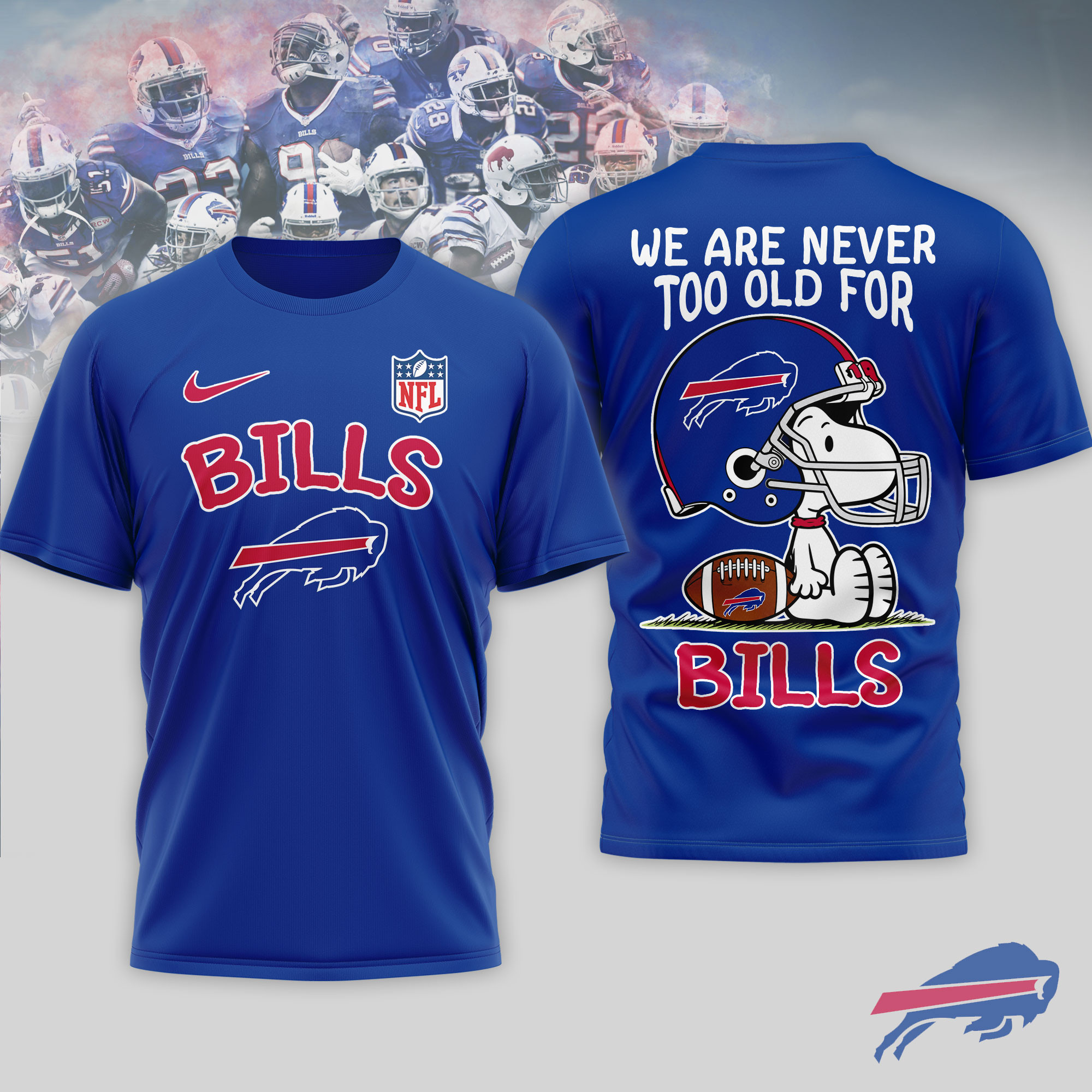 Buffalo Bills x Premium NFL Never Too Old 3D T-Shirt – Limited Edition TTH200524 - Image 3