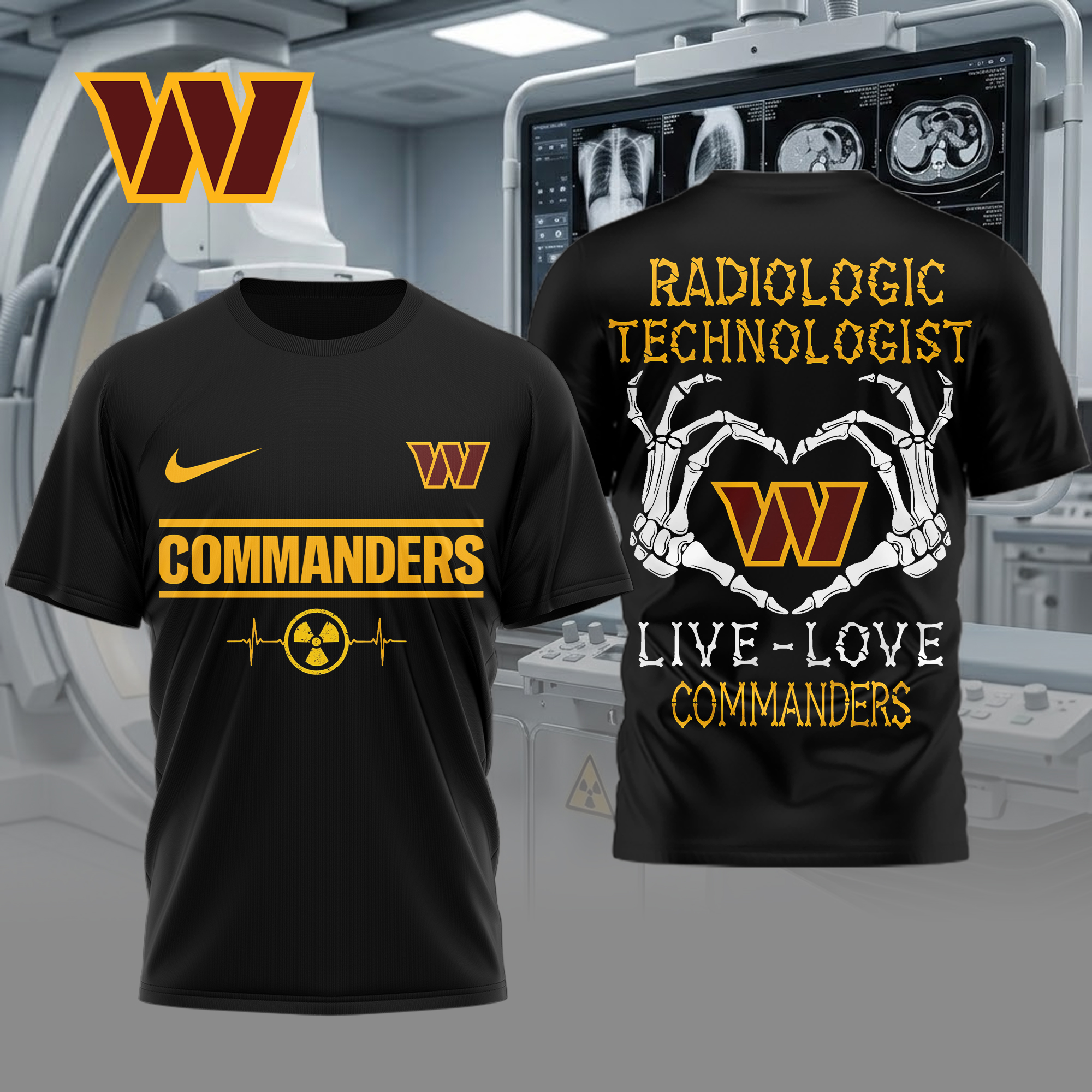 Washington Commanders | Premium NFL Radiology Technologist Game Day 3D Shirt TTH200565