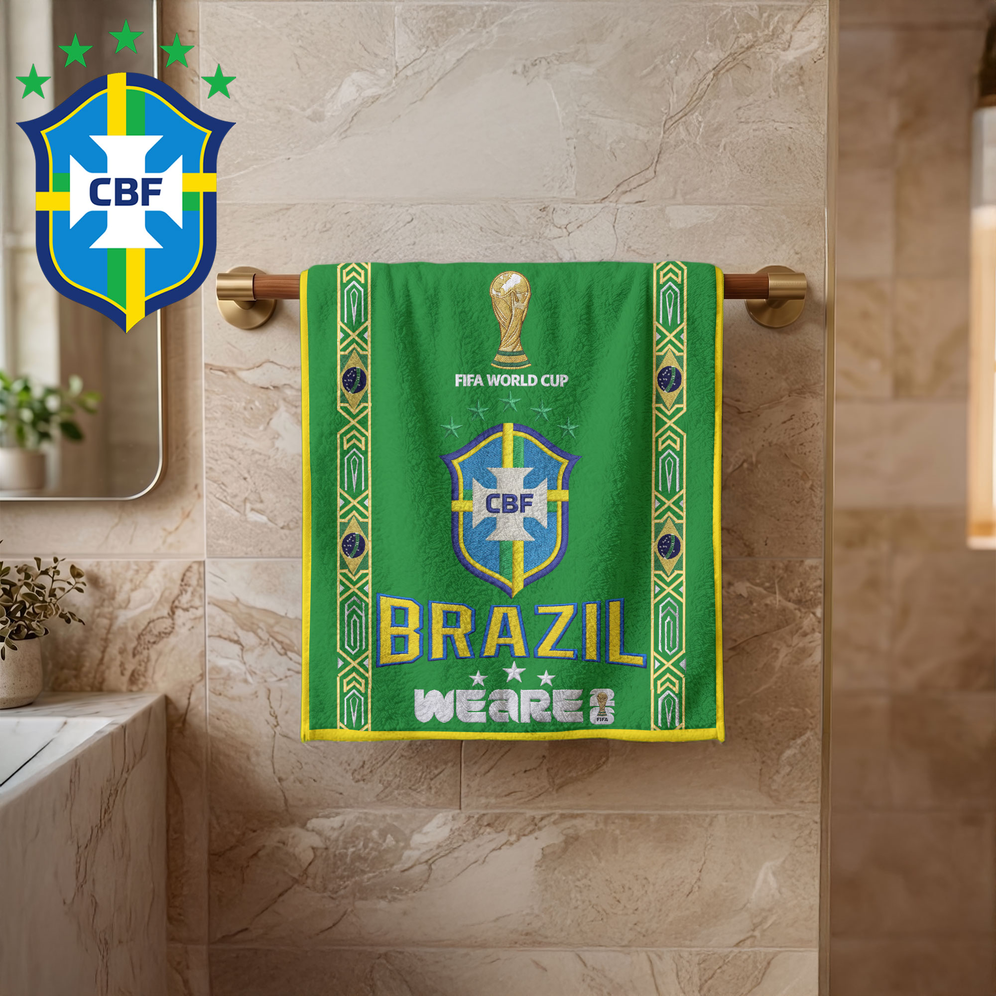 Brazil | Premium World Cup 2026 National Team Bath Towel TTH210511 - Image 2