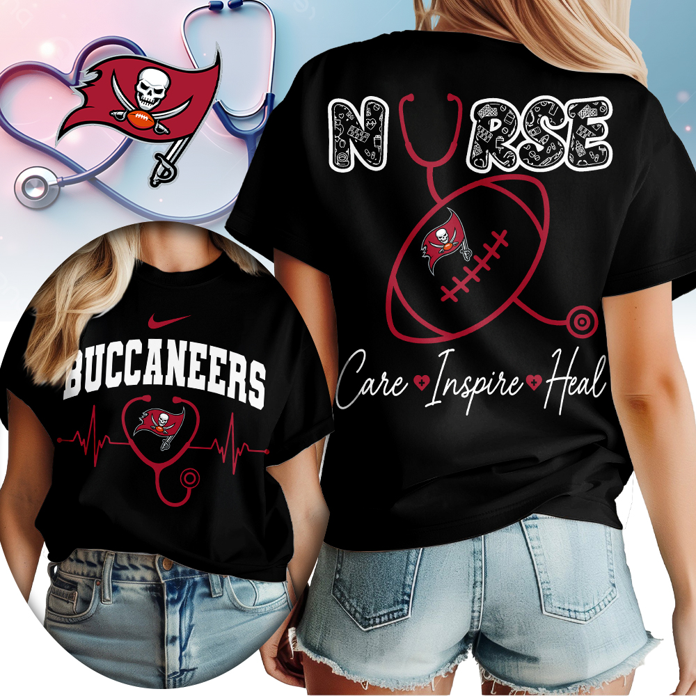 Tampa Bay Buccaneers | Premium NFL Nurse Care Inspire Heal Women Shirt TTH200561