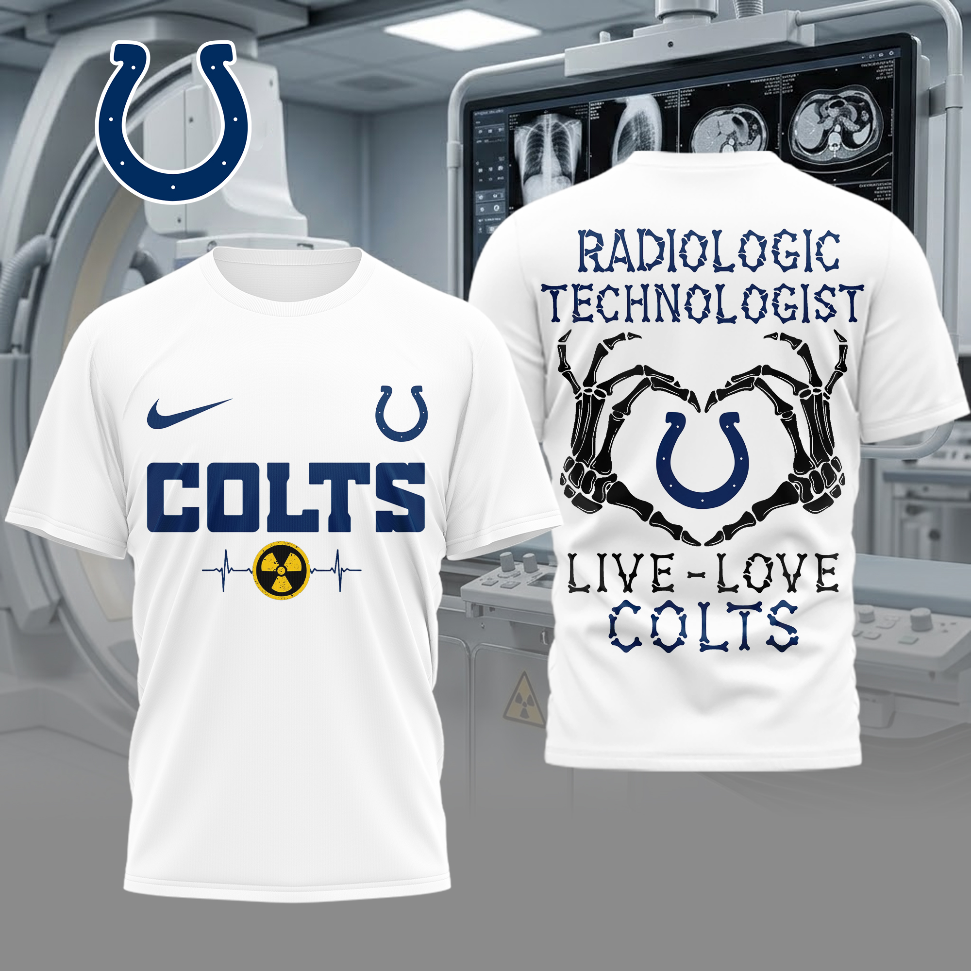 Indianapolis Colts | Premium NFL Radiology Technologist Game Day 3D Shirt TTH200565 - Image 2
