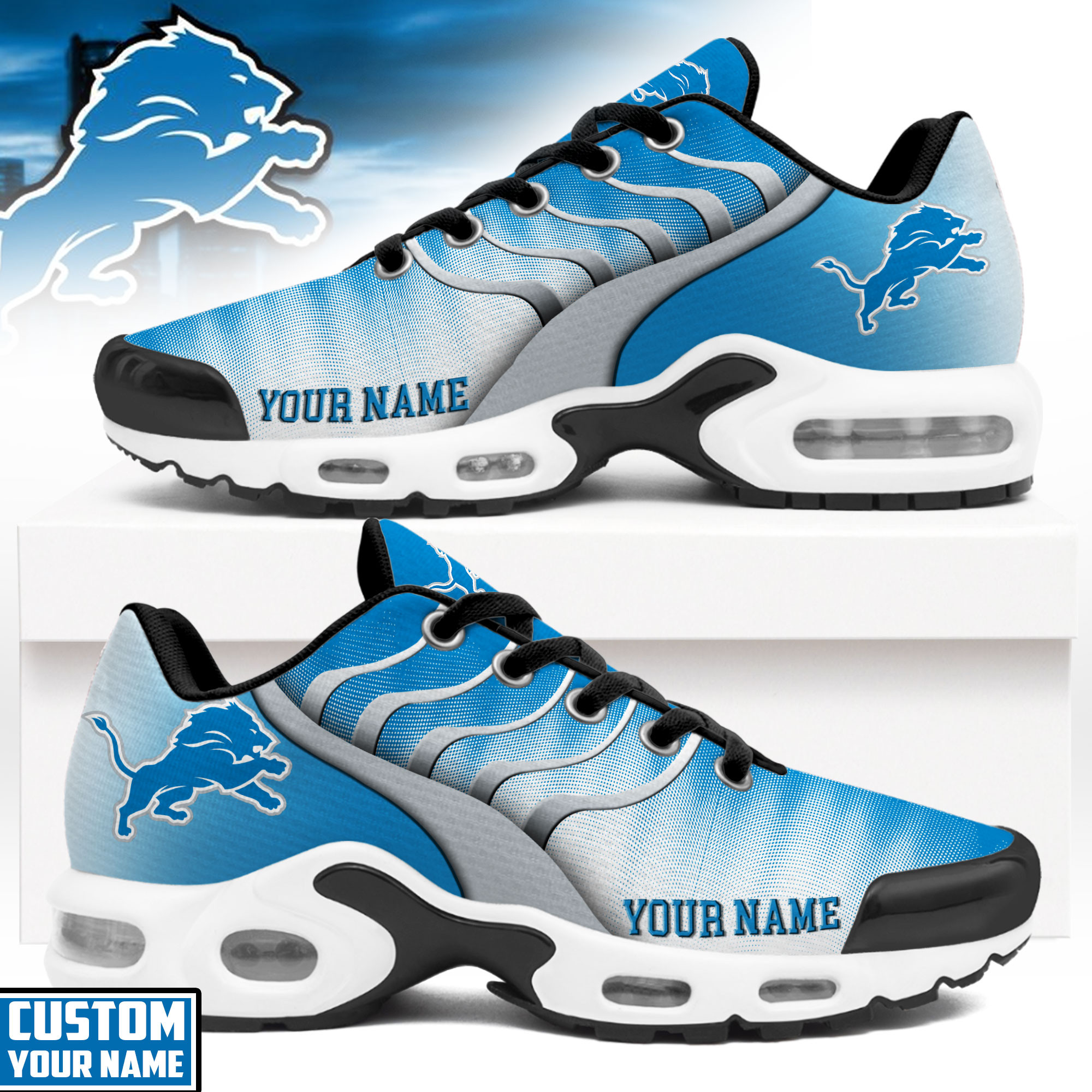 Detroit Lions – Premium NFL Endzone Runner Air Max Shoes – Limited Edition TTH190500 - Image 2