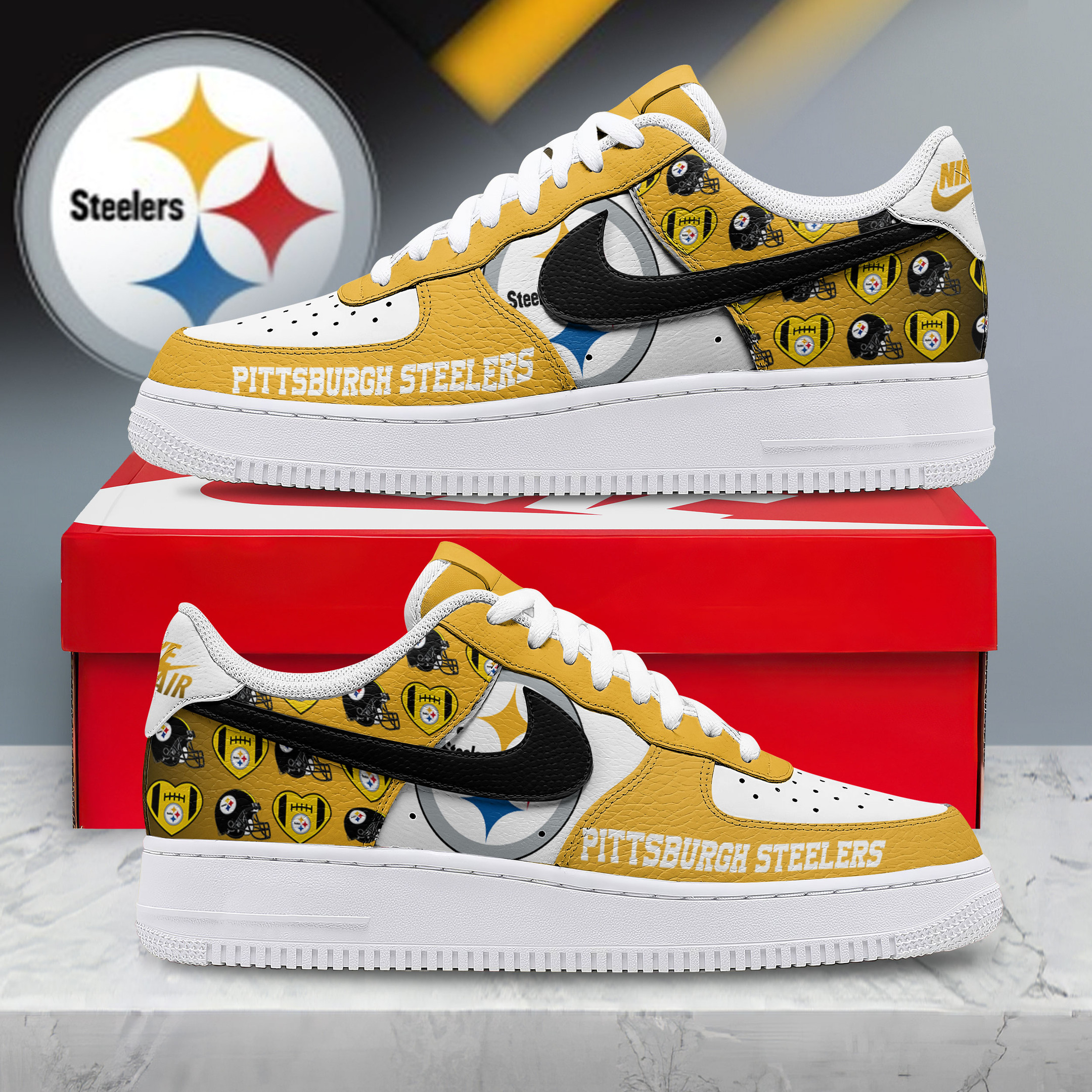 Pittsburgh Steelers – Premium NFL Gridiron Classic AF1 Shoes – Gift for Fans TTH190504 - Image 2