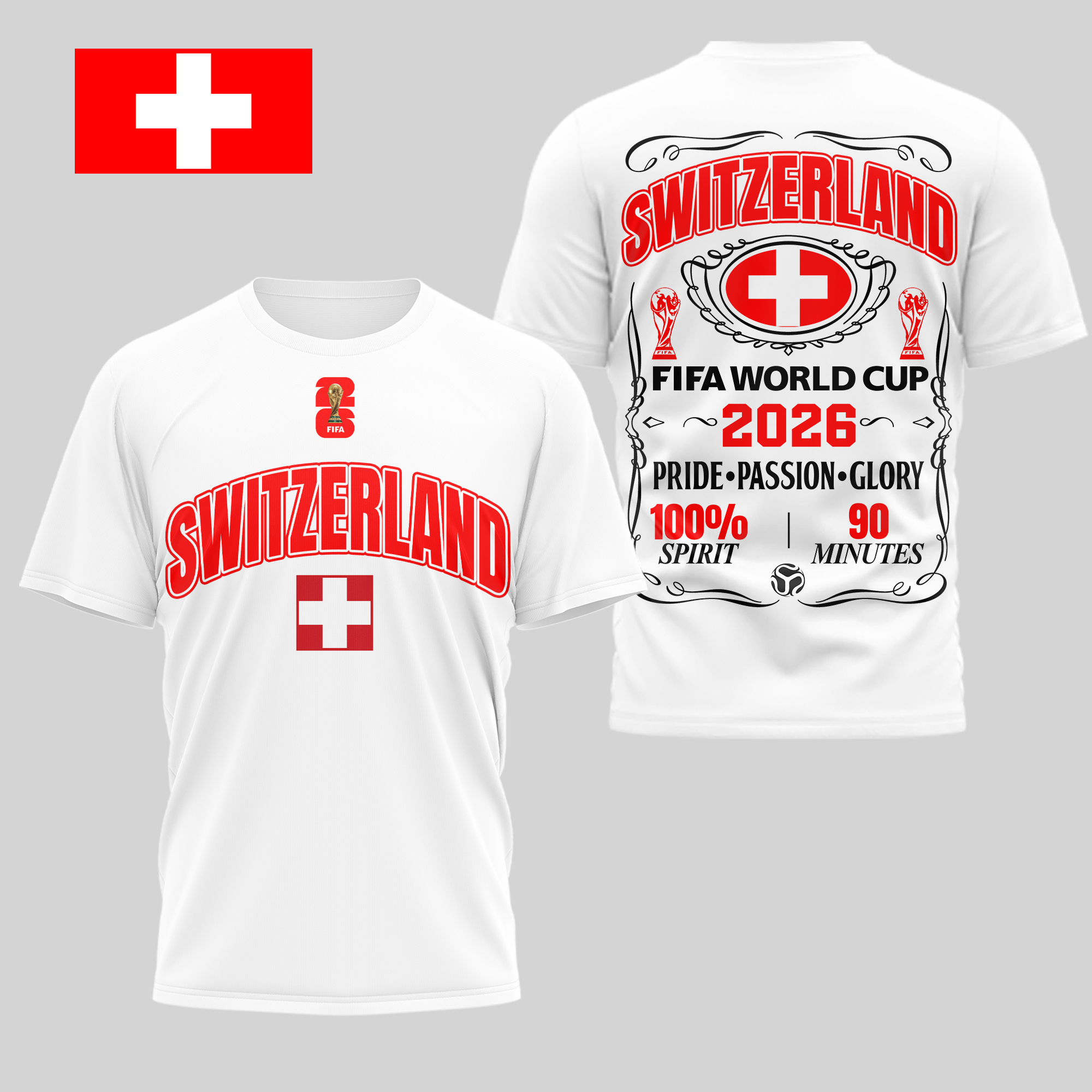 Switzerland | Premium World Cup 2026 Pride Passion Glory 3D Shirt TTH210505 - Image 2