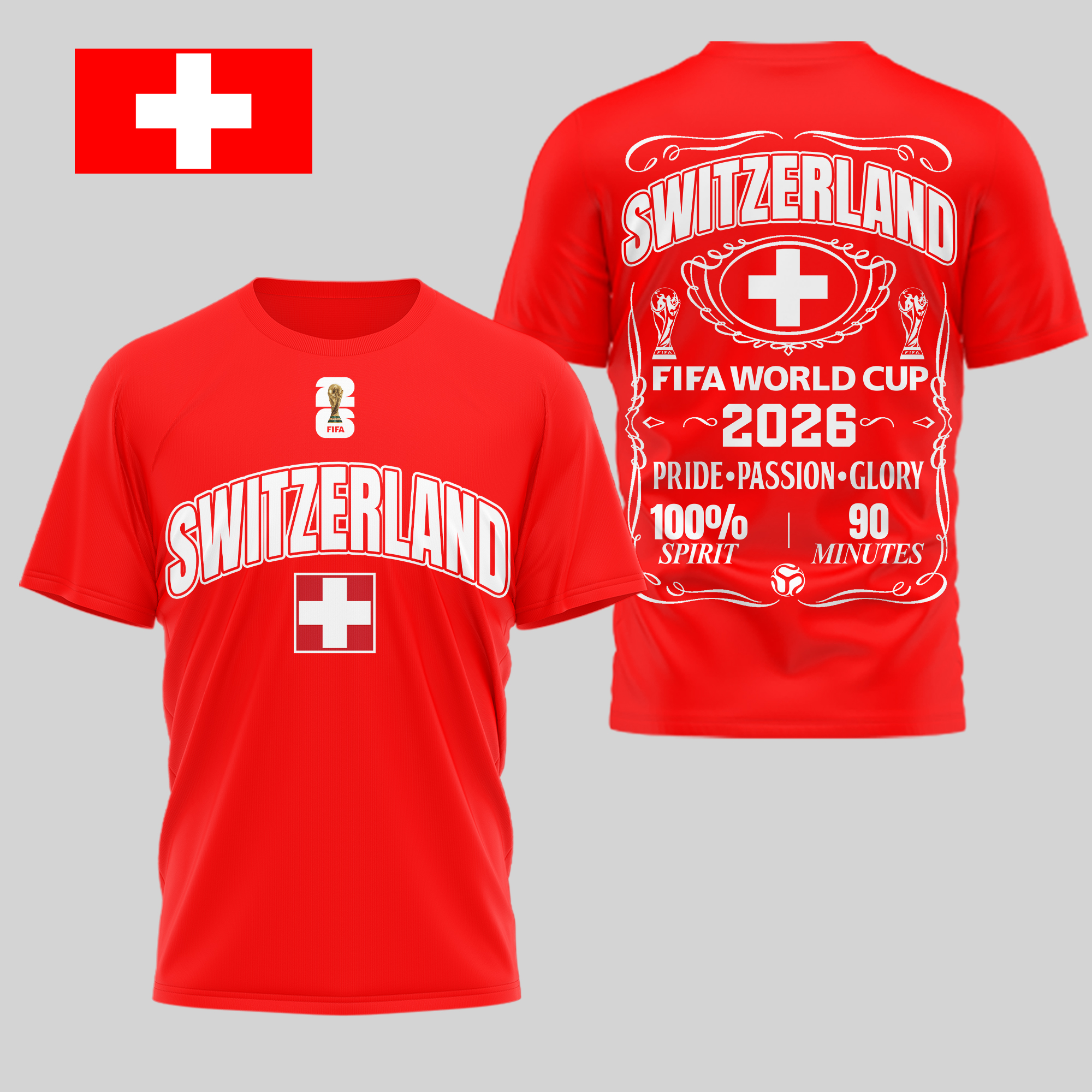 Switzerland | Premium World Cup 2026 Pride Passion Glory 3D Shirt TTH210505 - Image 3