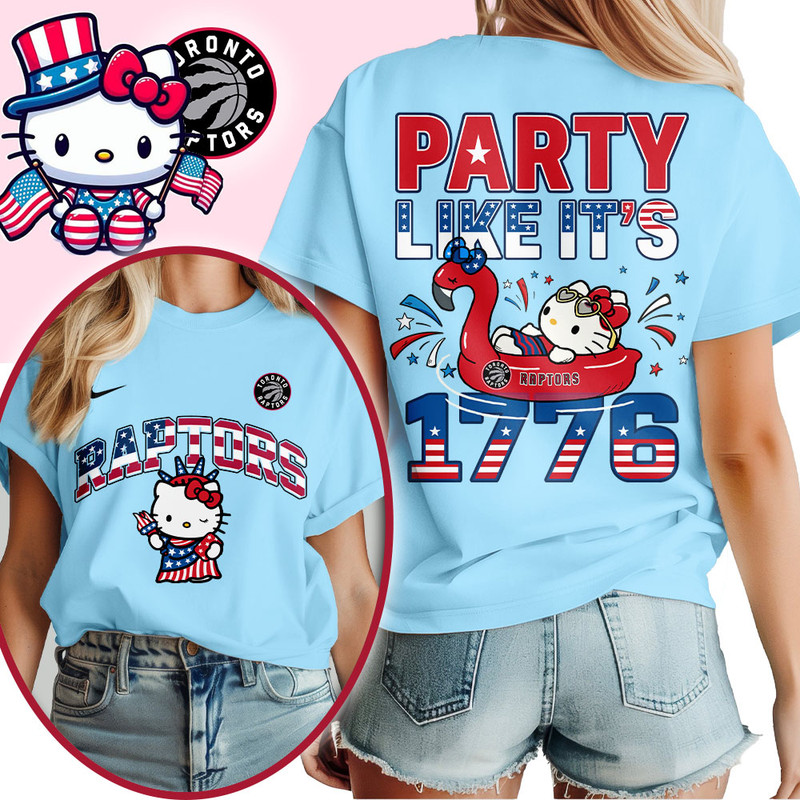 Toronto Raptors | Premium NBA Hello Kitty Independence Day 3D Shirt TTH200554