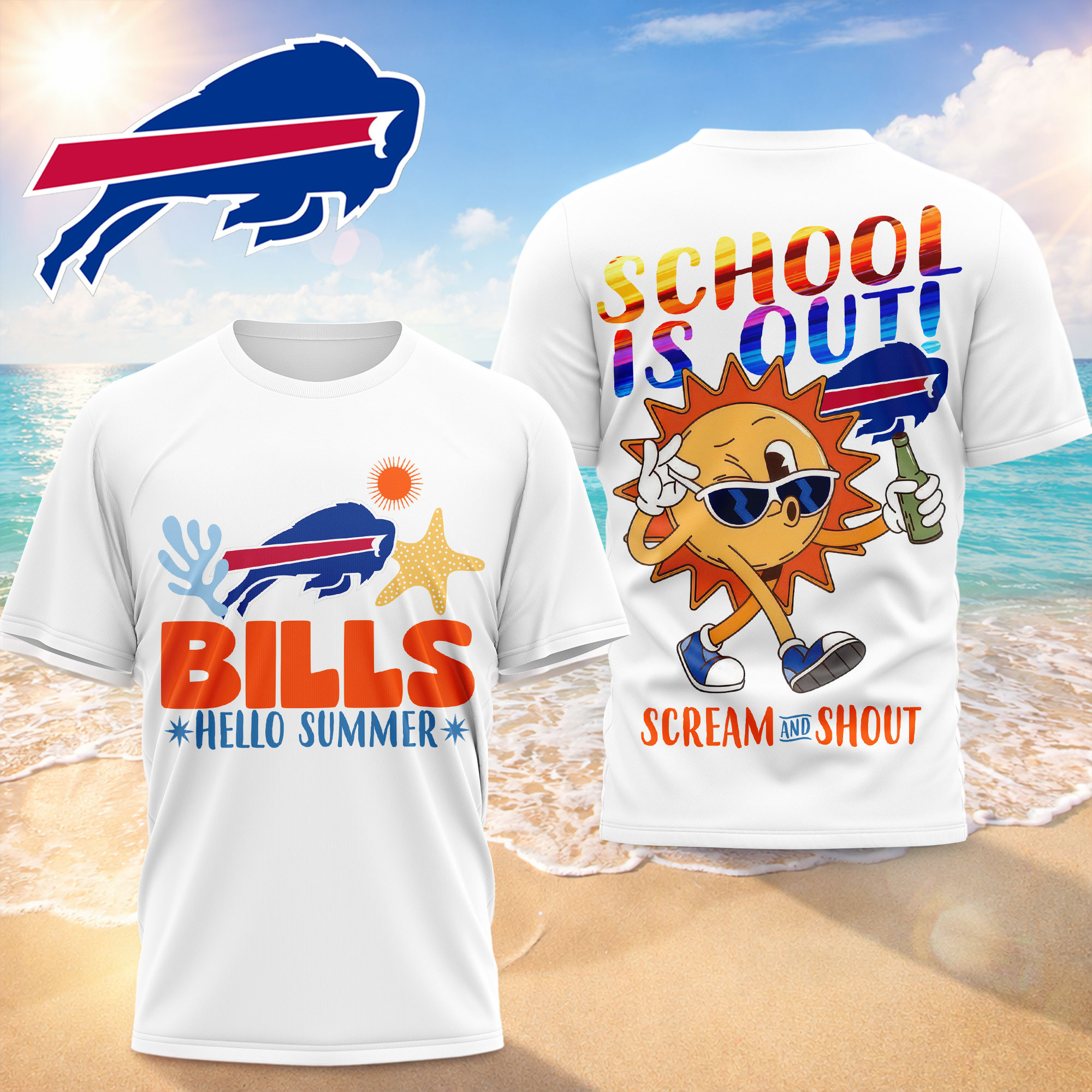 Buffalo Bills | Premium NFL Hello Summer 3D T-Shirt TTH200595 - Image 2