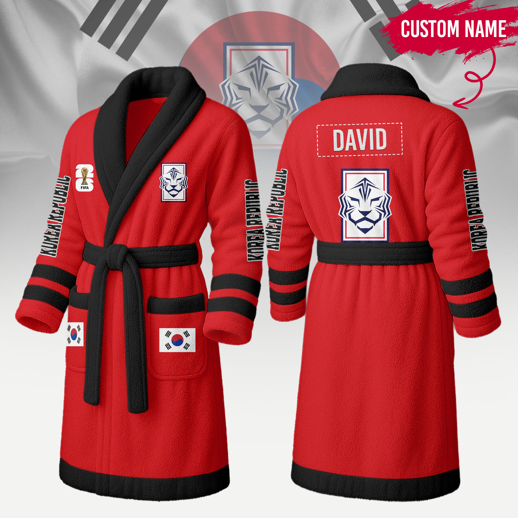 Korea Republic | Premium World Cup 2026 Fleece Bathrobe TTH200558 - Image 2