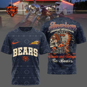 Chicago Bears x Premium NFL Indian Motorcycle 3D T-Shirt – Limited Edition TTH200501