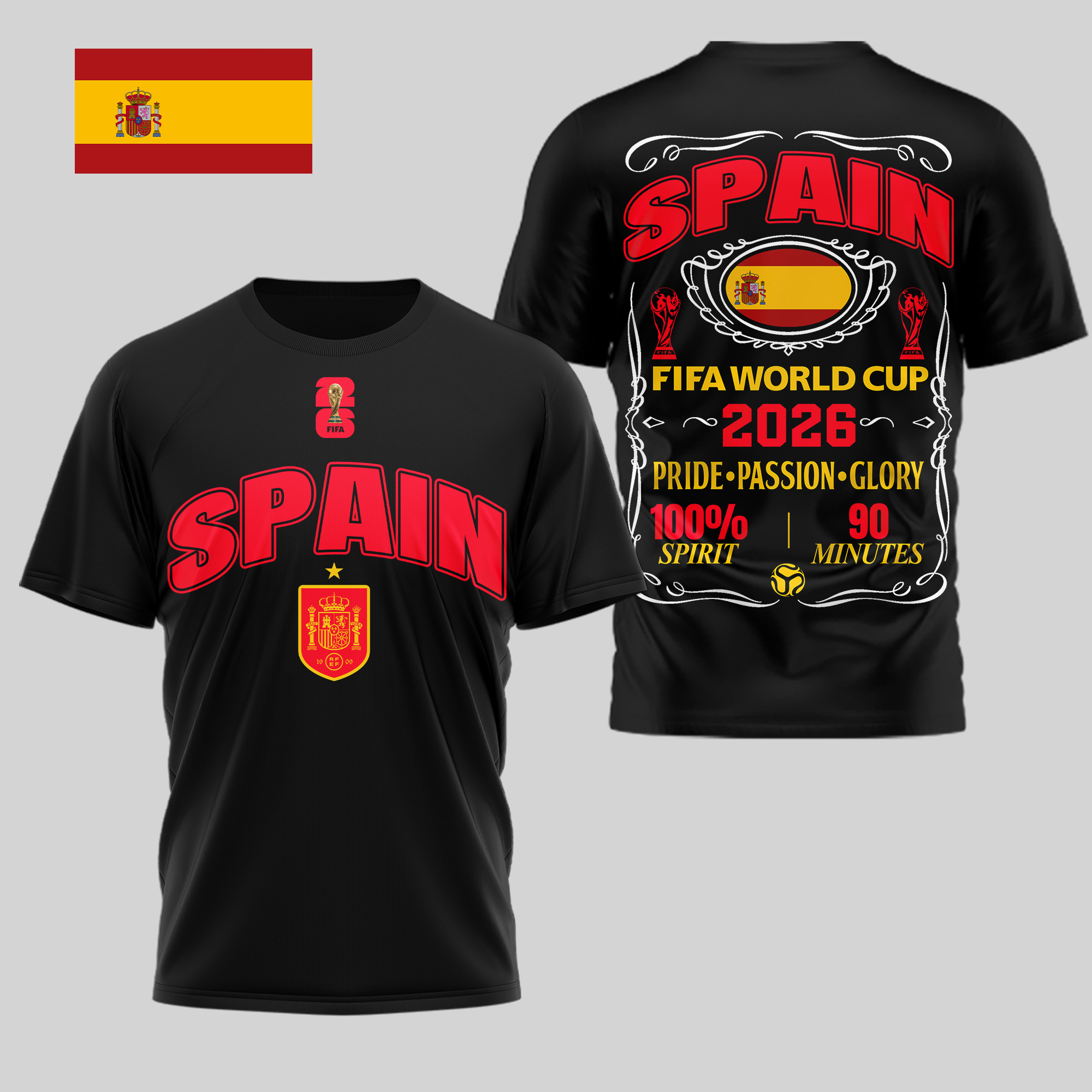 Spain | Premium World Cup 2026 Pride Passion Glory 3D Shirt TTH210505