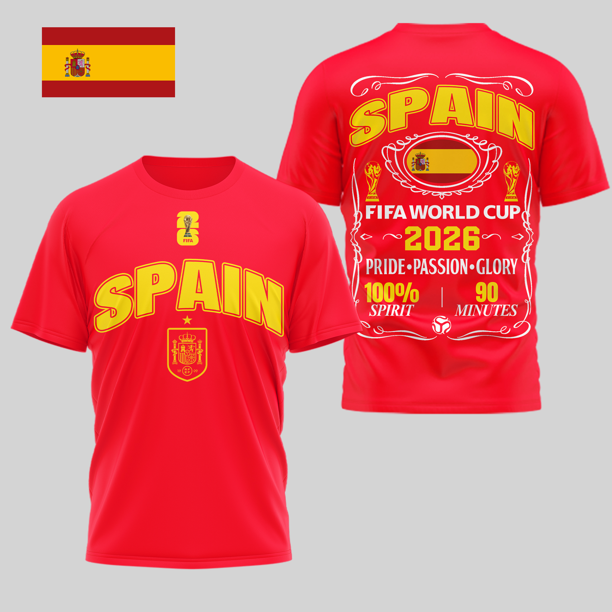 Spain | Premium World Cup 2026 Pride Passion Glory 3D Shirt TTH210505 - Image 3