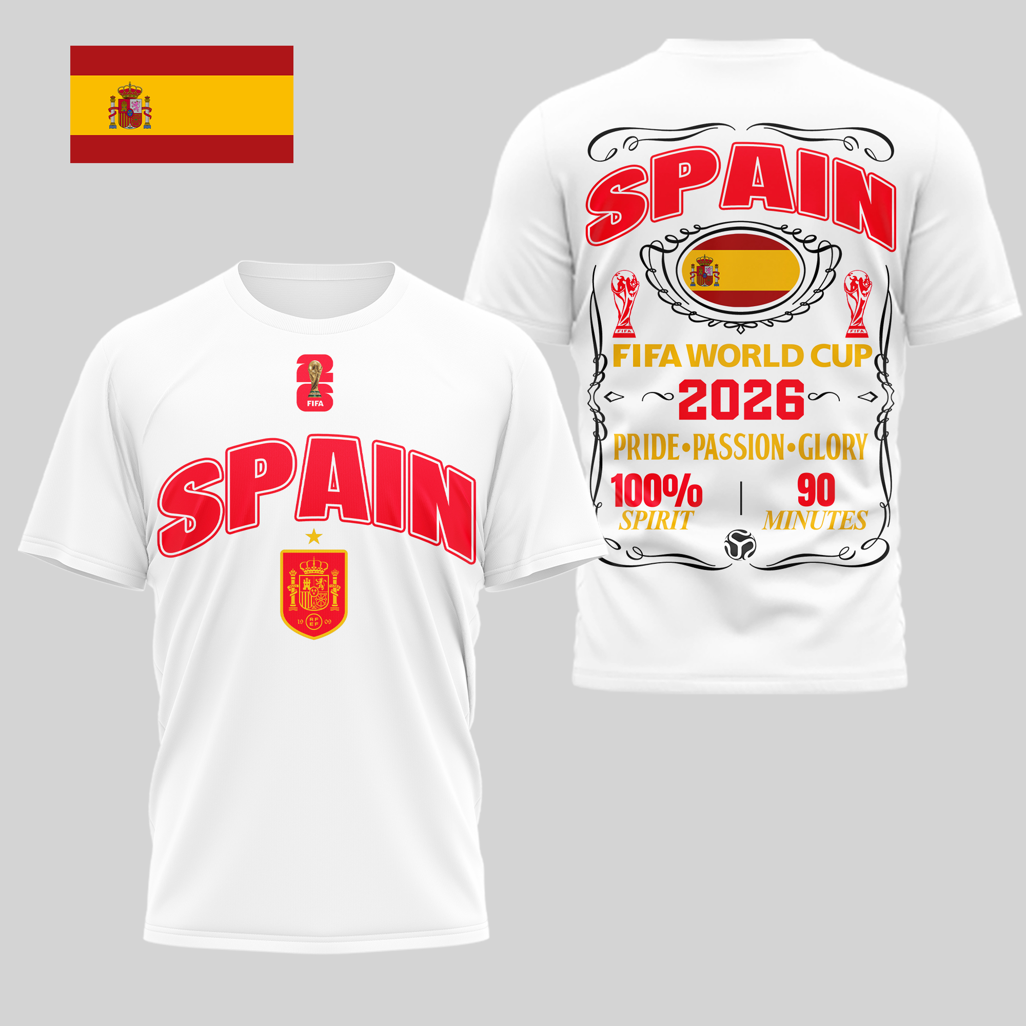 Spain | Premium World Cup 2026 Pride Passion Glory 3D Shirt TTH210505 - Image 2