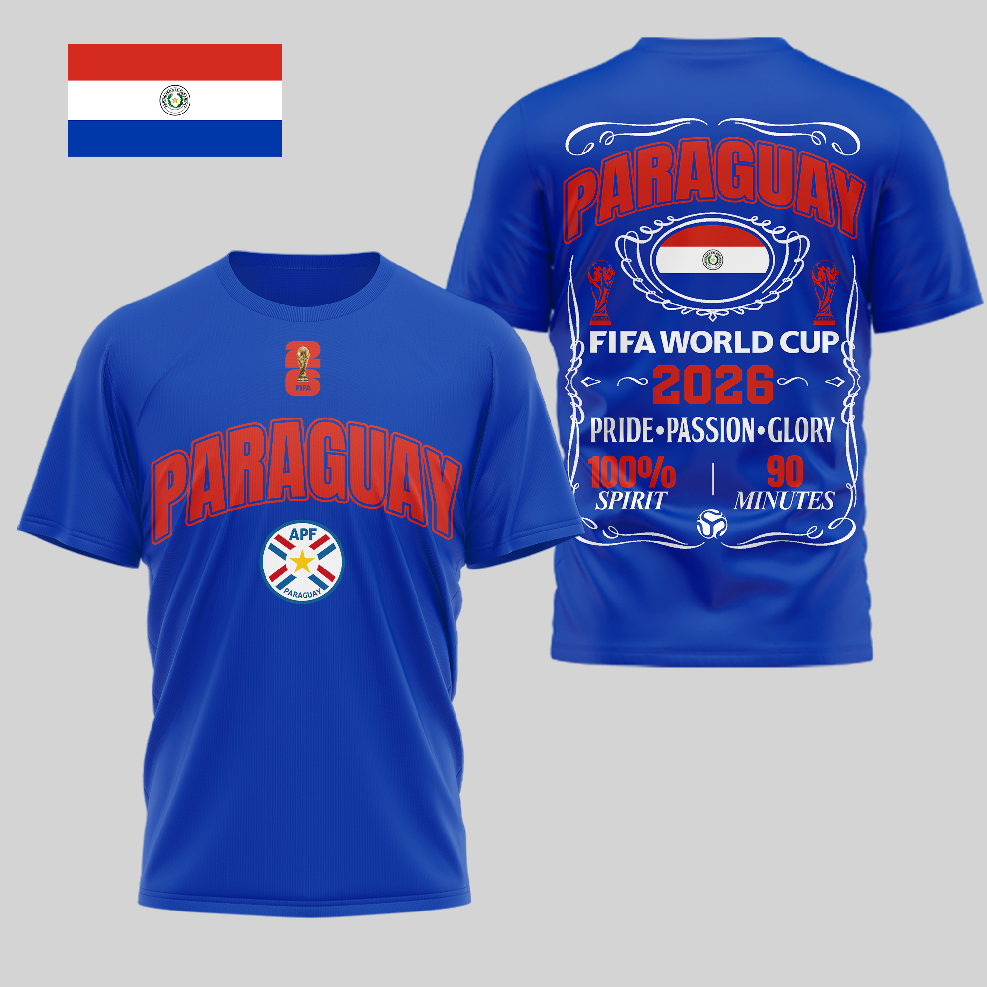 Paraguay | Premium World Cup 2026 Pride Passion Glory 3D Shirt TTH210505 - Image 3