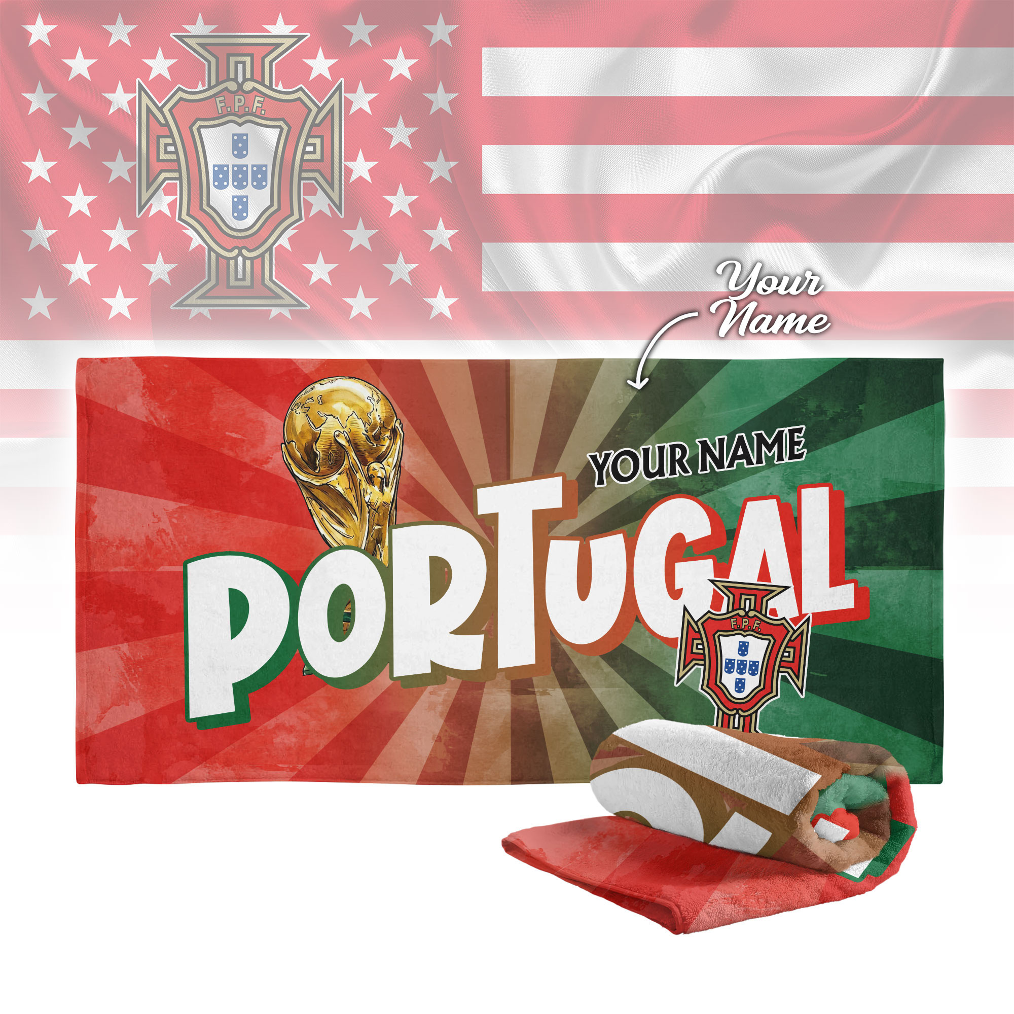 Portugal | Premium World Cup 2026 Land of Champions Beach Towel TTH210512 - Image 2