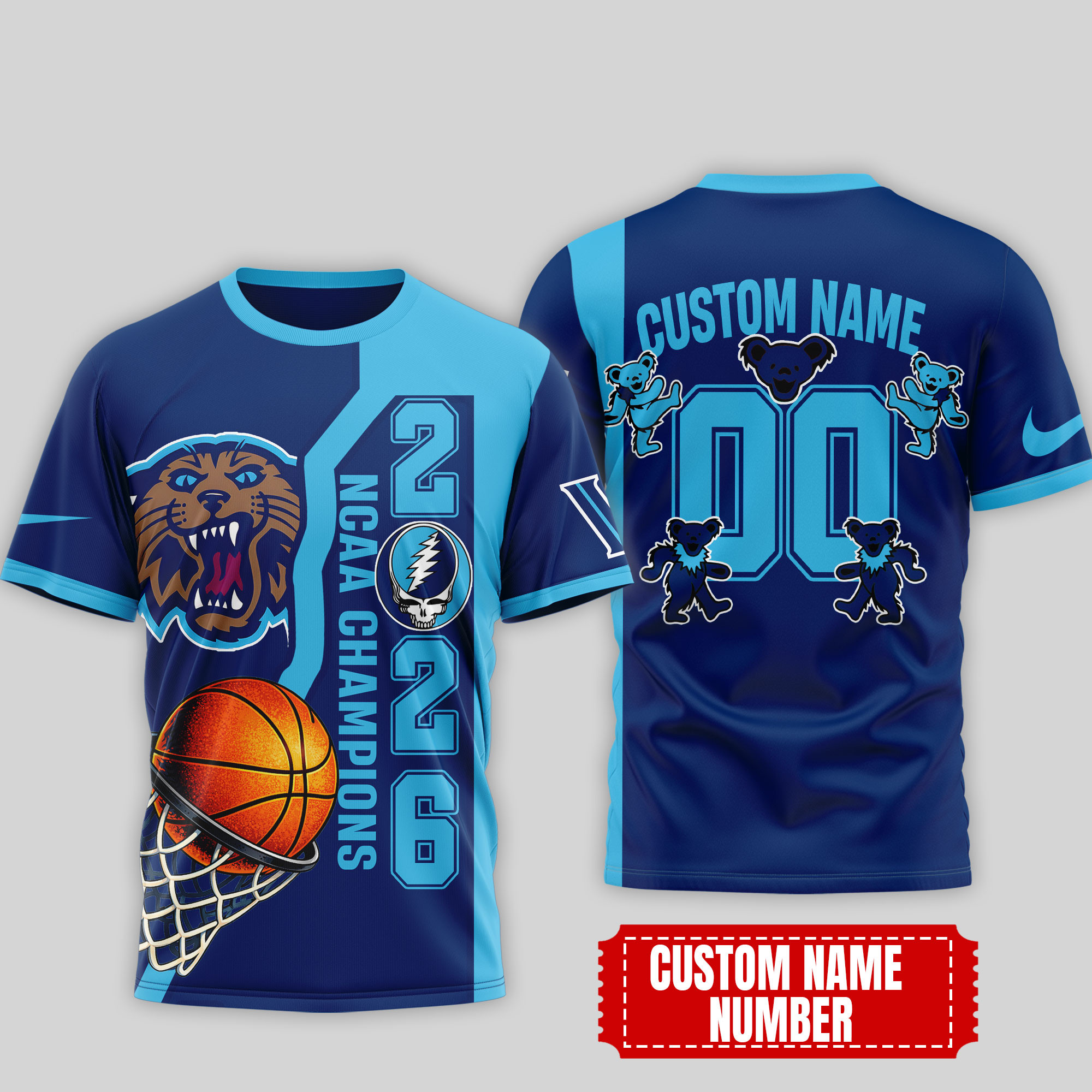 Villanova Wildcats | Premium NCAA Court Kings 2026 3D T-Shirt 200559
