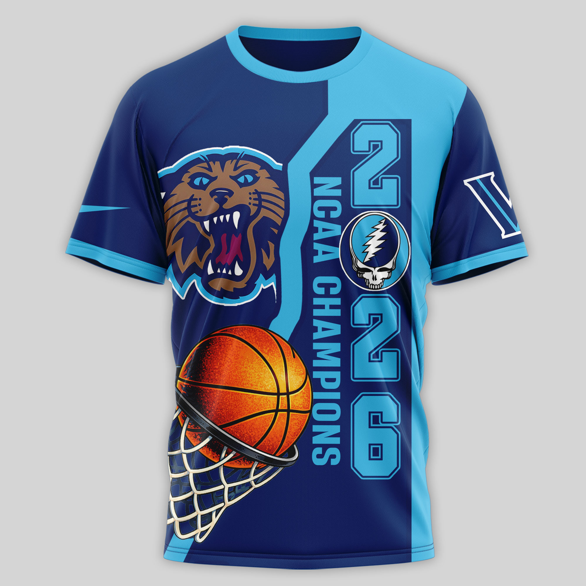 Villanova Wildcats | Premium NCAA Court Kings 2026 3D T-Shirt 200559 - Image 3
