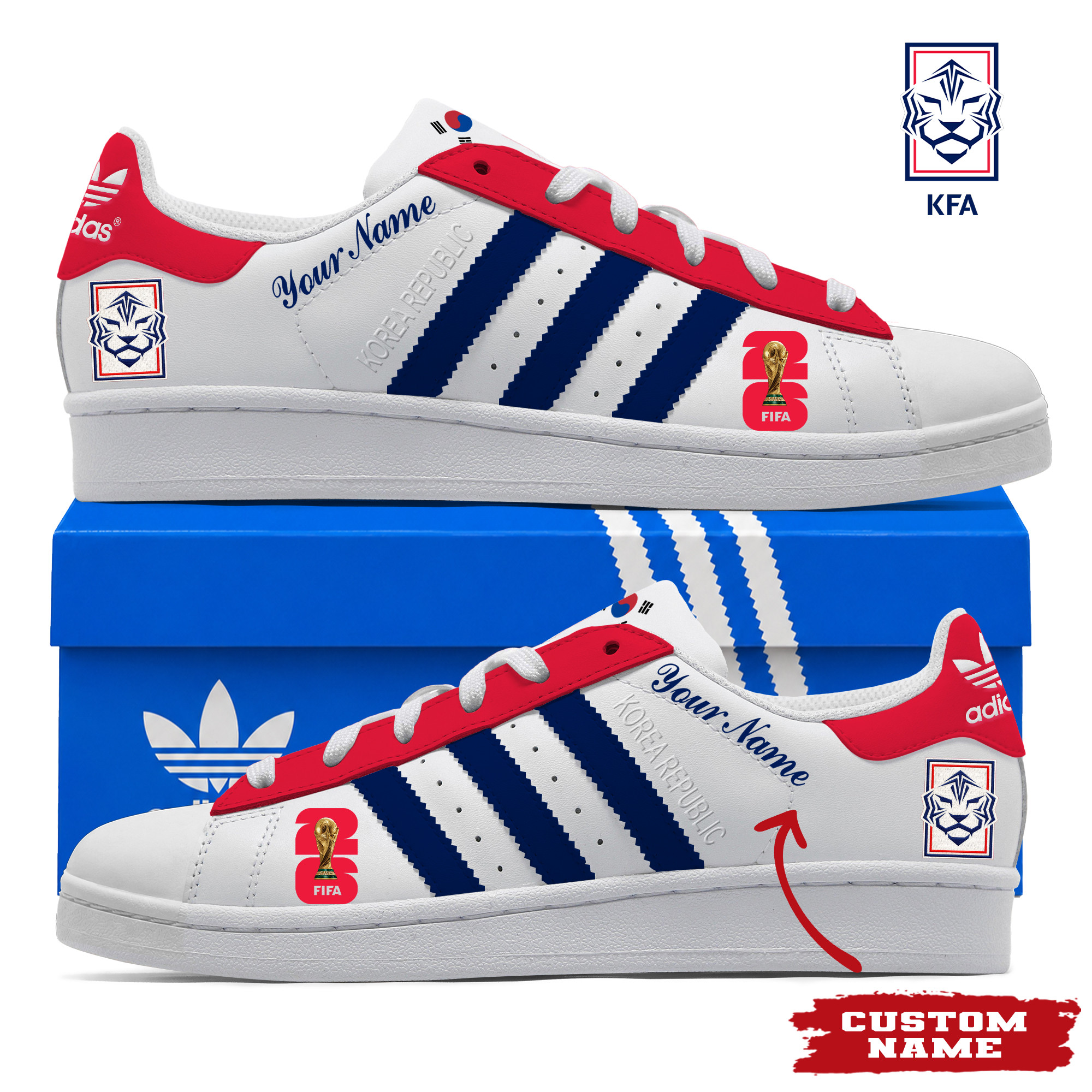 Korea Republic x Premium World Cup 2026 Stan Smith Shoes – Limited Edition TTH190522 - Image 2