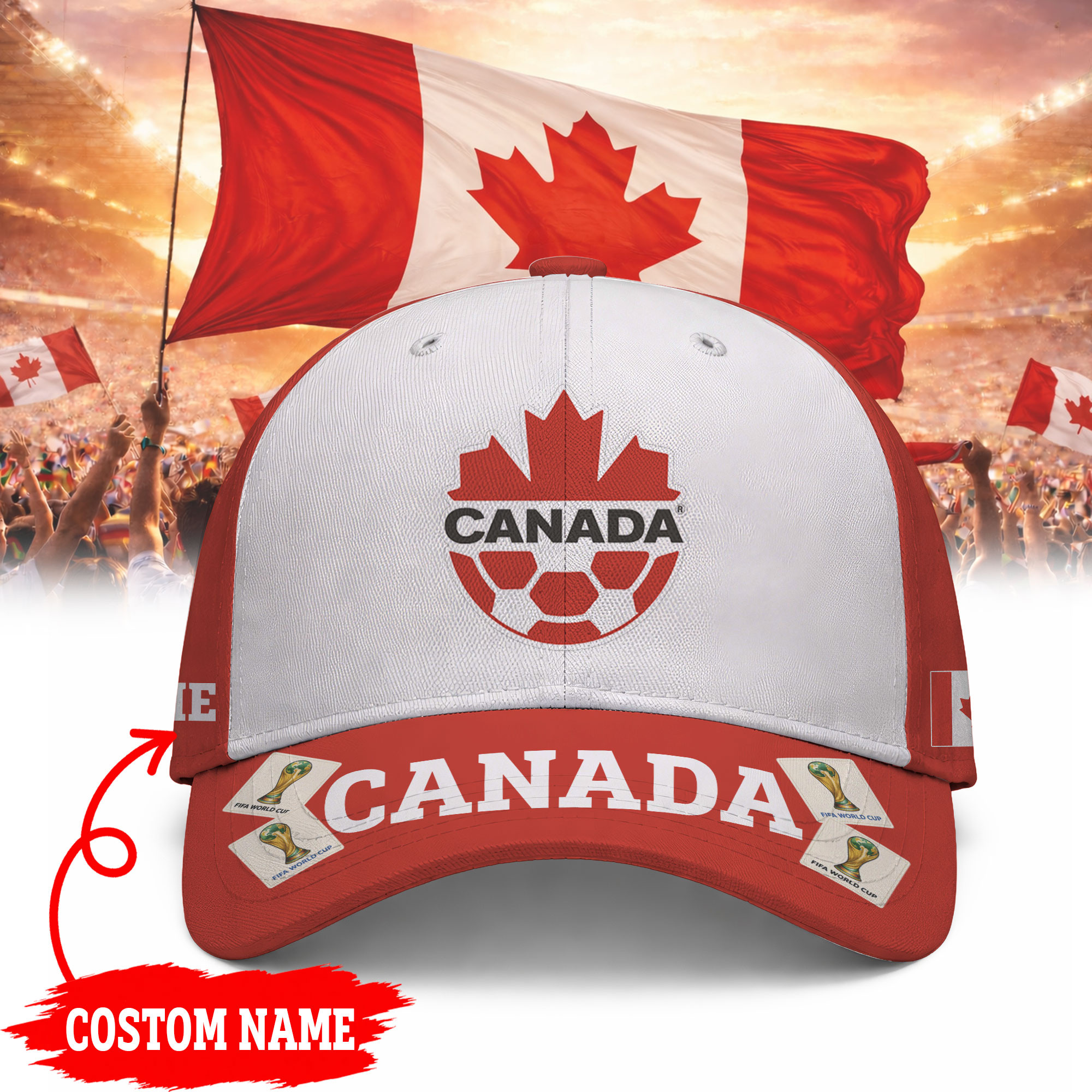 Canada | Premium World Cup 2026 Crown Of Football Classic Cap TTH200576 - Image 2