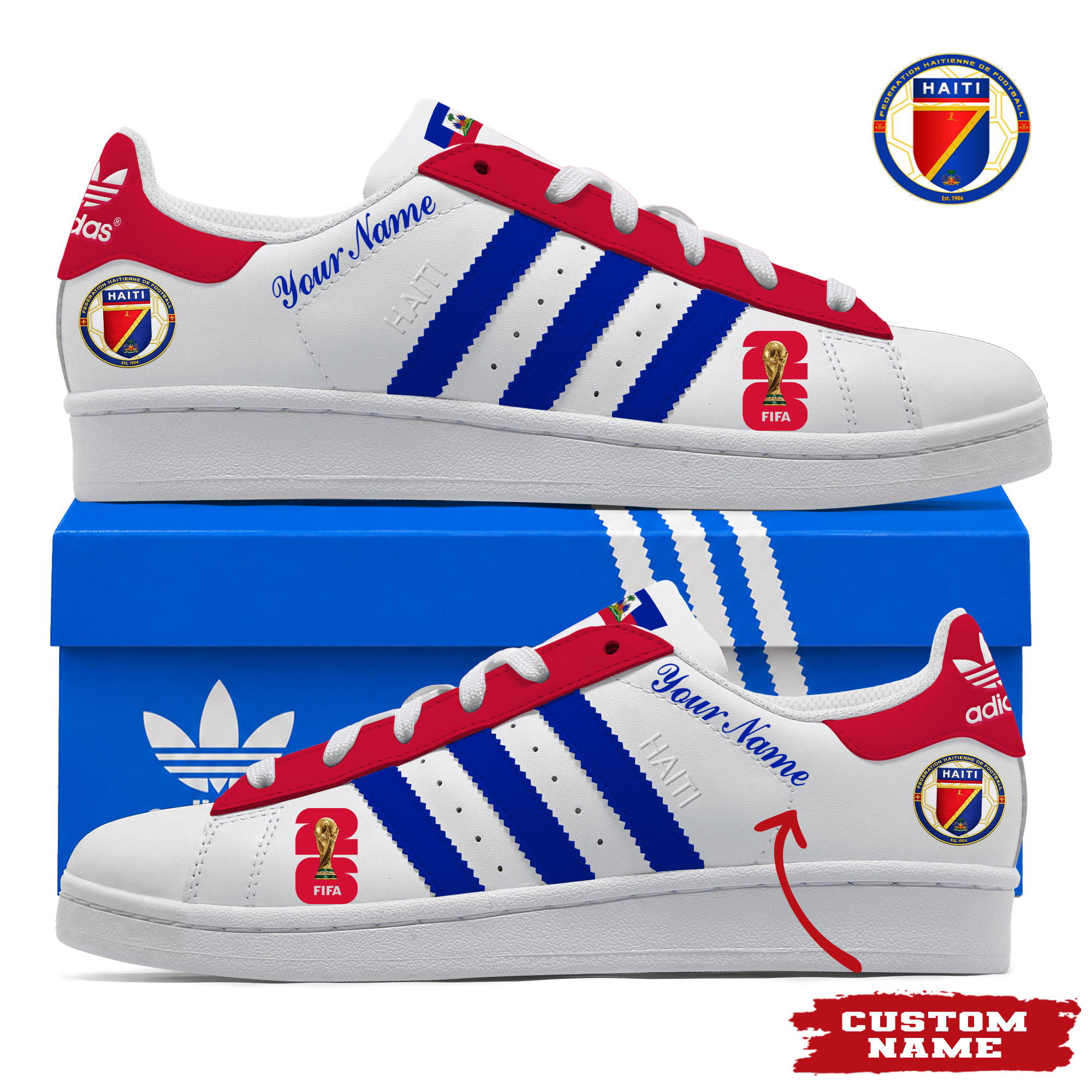 Haiti x Premium World Cup 2026 Stan Smith Shoes – Limited Edition TTH190522 - Image 2