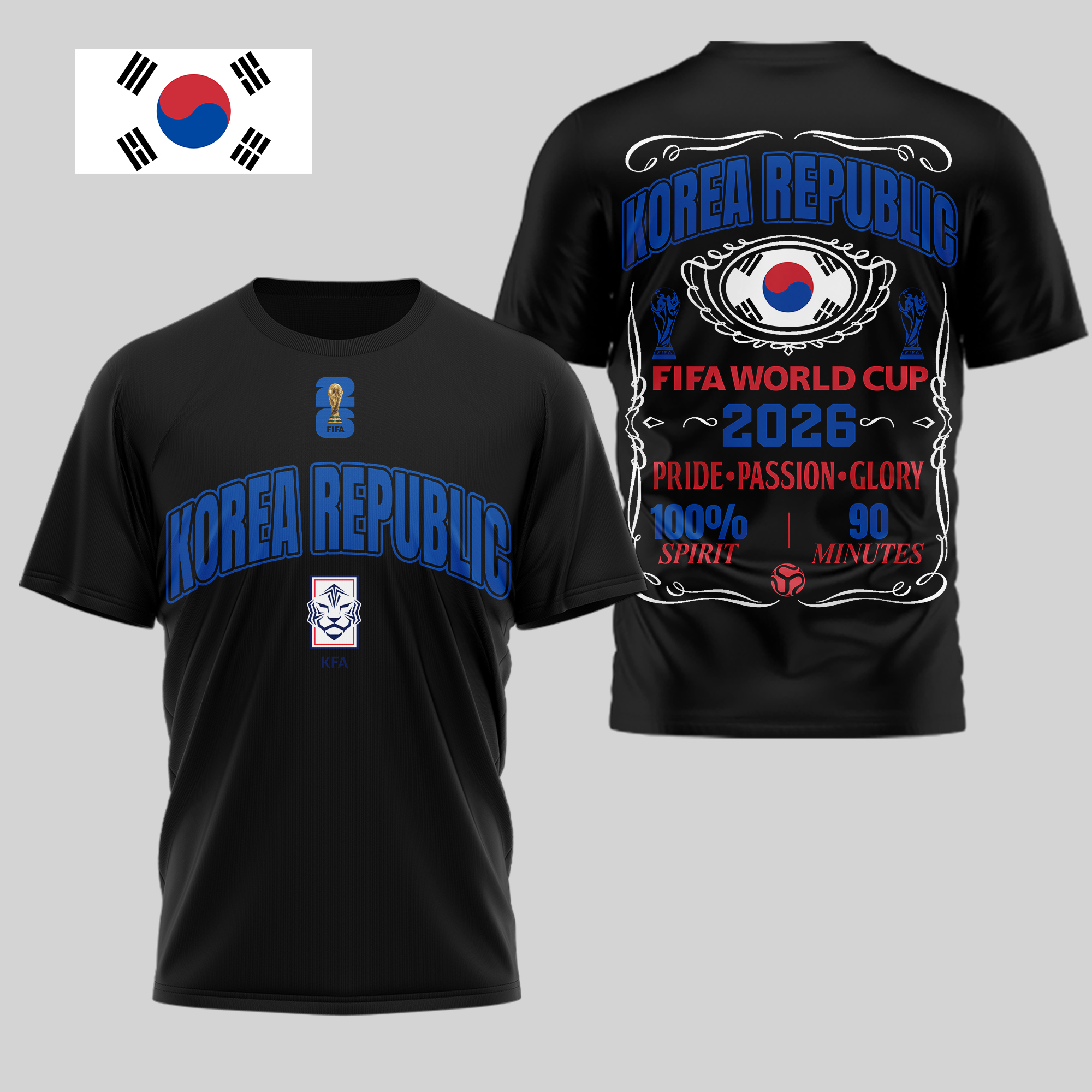 Korea Republic | Premium World Cup 2026 Pride Passion Glory 3D Shirt TTH210505
