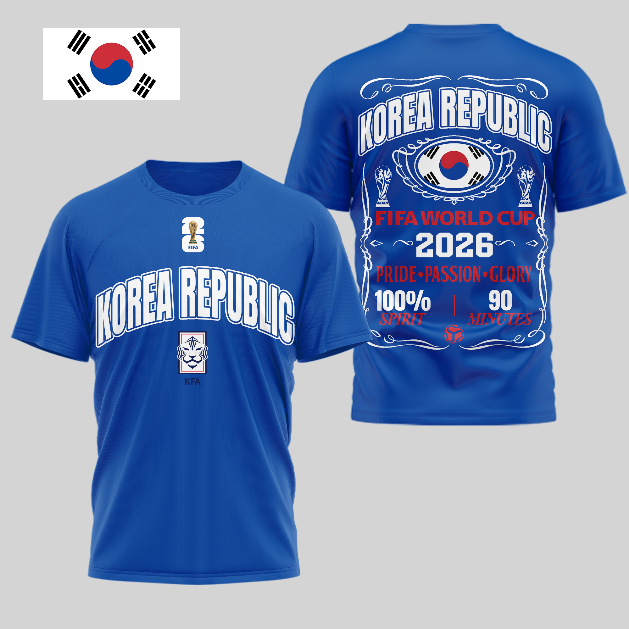 Korea Republic | Premium World Cup 2026 Pride Passion Glory 3D Shirt TTH210505 - Image 3