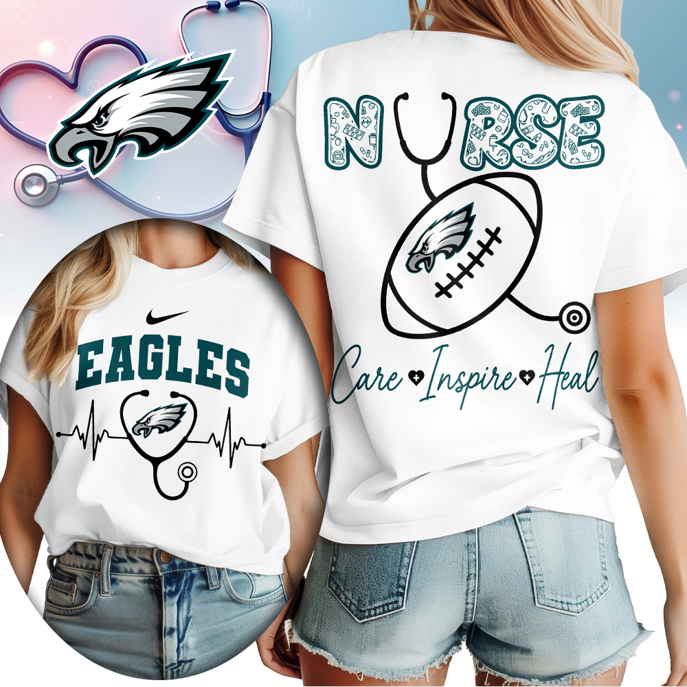 Philadelphia Eagles | Premium NFL Nurse Care Inspire Heal Women Shirt TTH200561 - Image 2