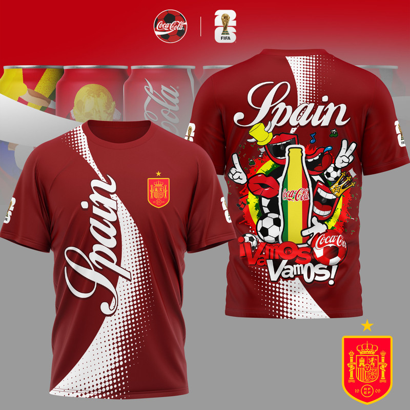 Spain | Premium World Cup 2026 Coca Cola Classic 3D Shirt TTH210506 - Image 2