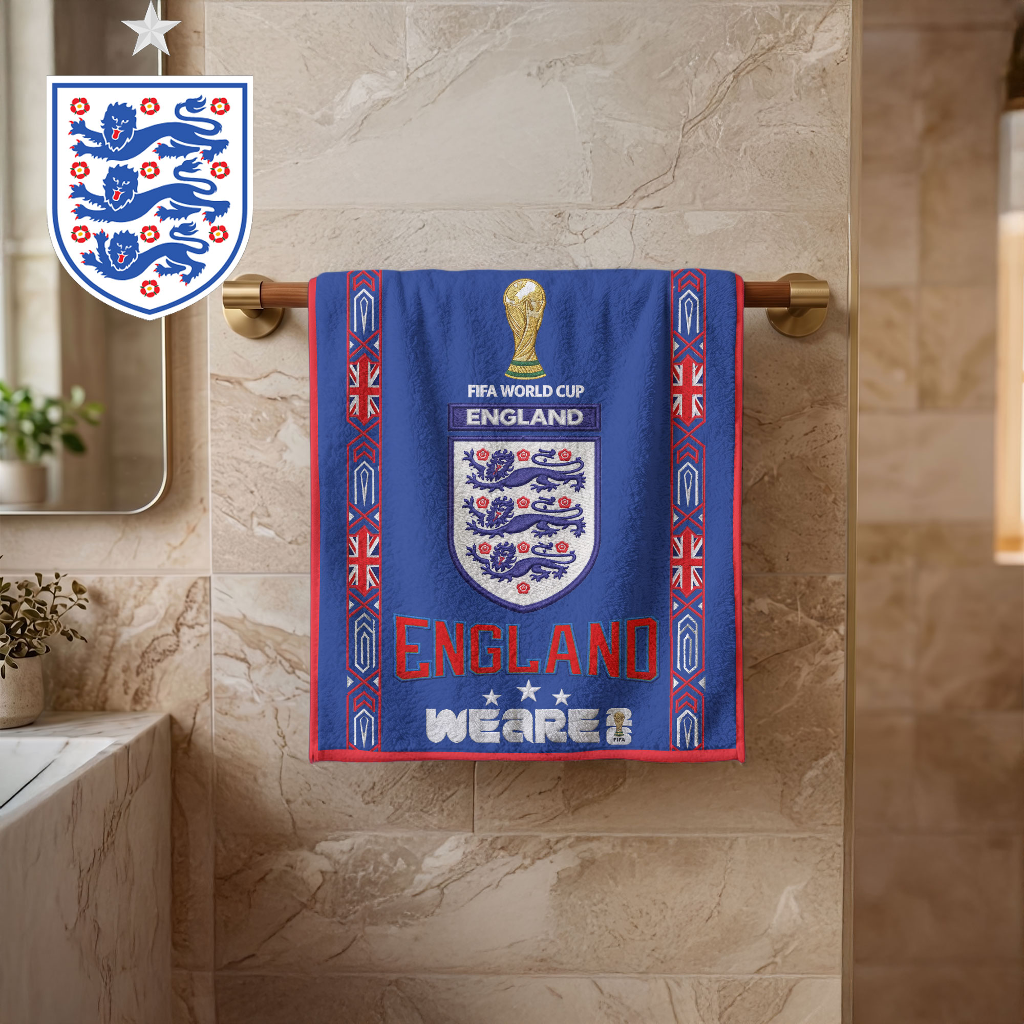 England | Premium World Cup 2026 National Team Bath Towel TTH210511 - Image 2