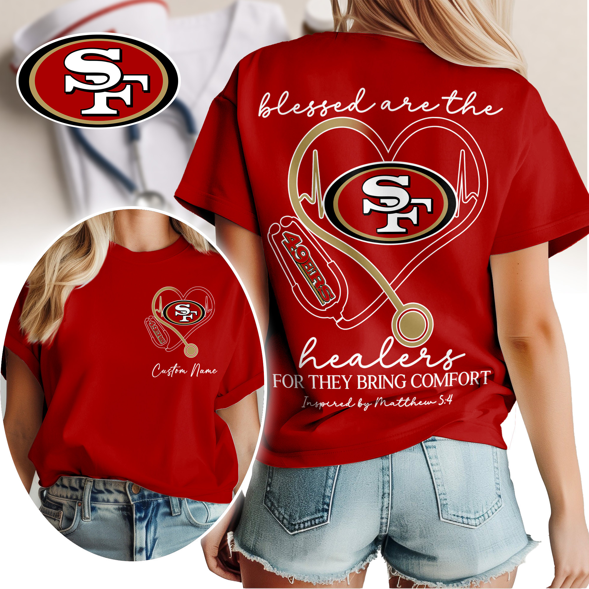 San Francisco 49ers | Premium NFL Heart of A Nurse Game Day 3D Shirt TTH200581