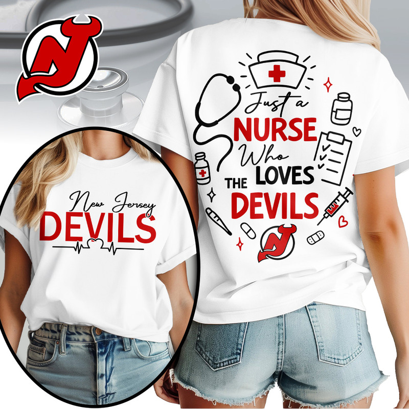 New Jersey Devils | Premium NHL Fan Nurse 3D Shirt TTH200598 - Image 2