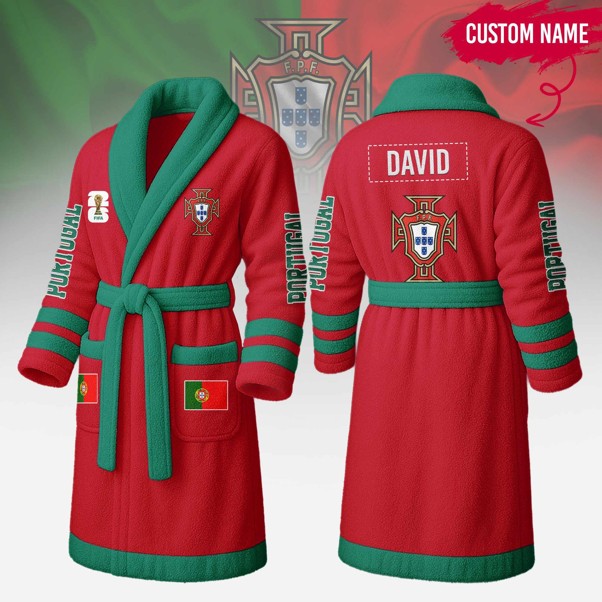 Portugal | Premium World Cup 2026 Fleece Bathrobe TTH200558 - Image 2